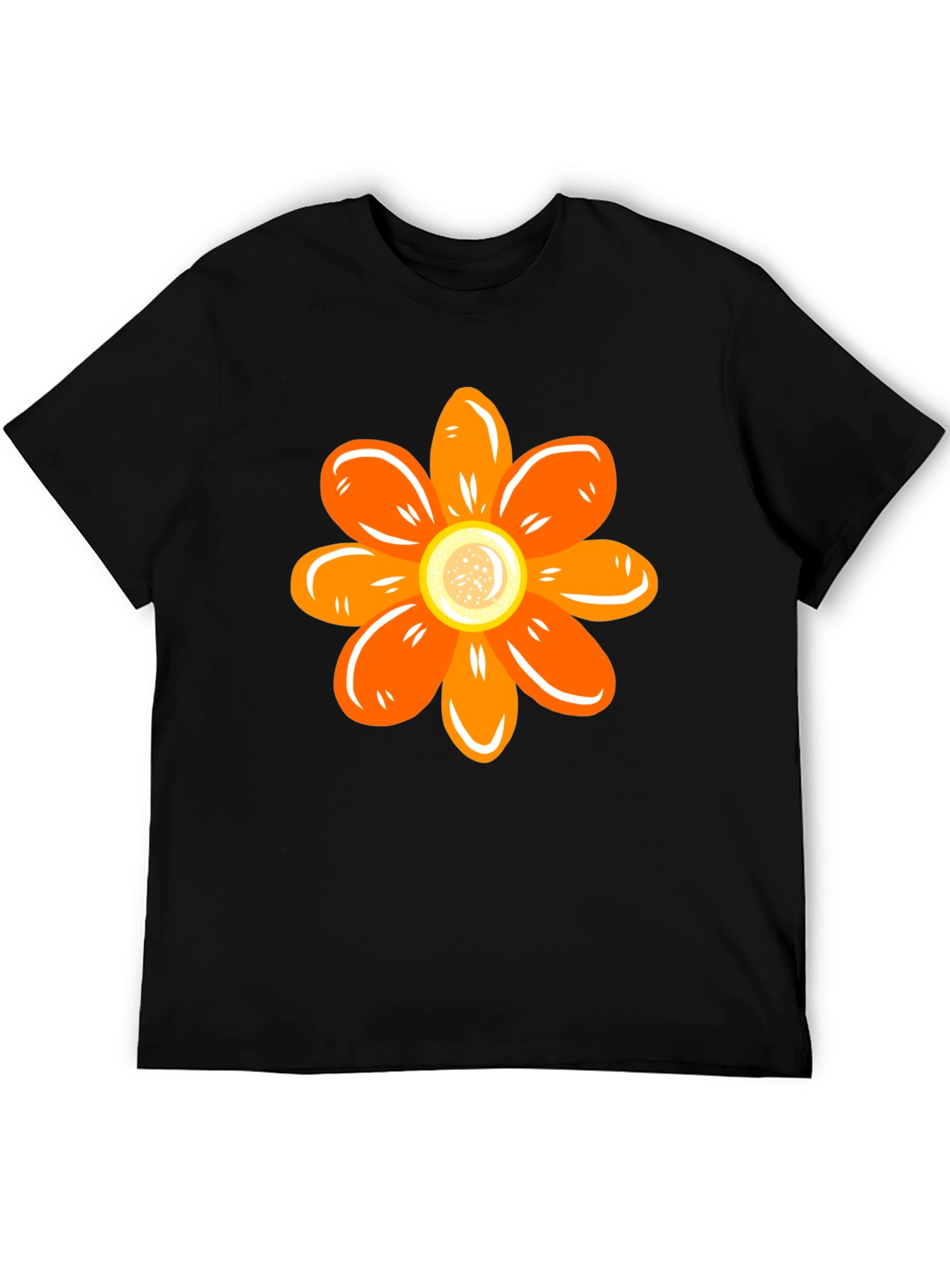 Orange Flower Graphic Tee - Stylish Casual Wear