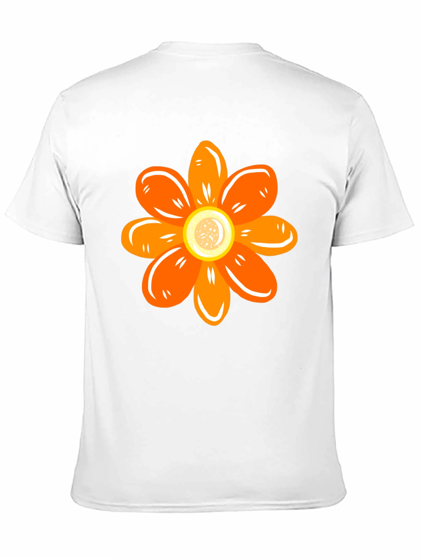 Orange Flower Graphic Tee - Stylish Casual Wear
