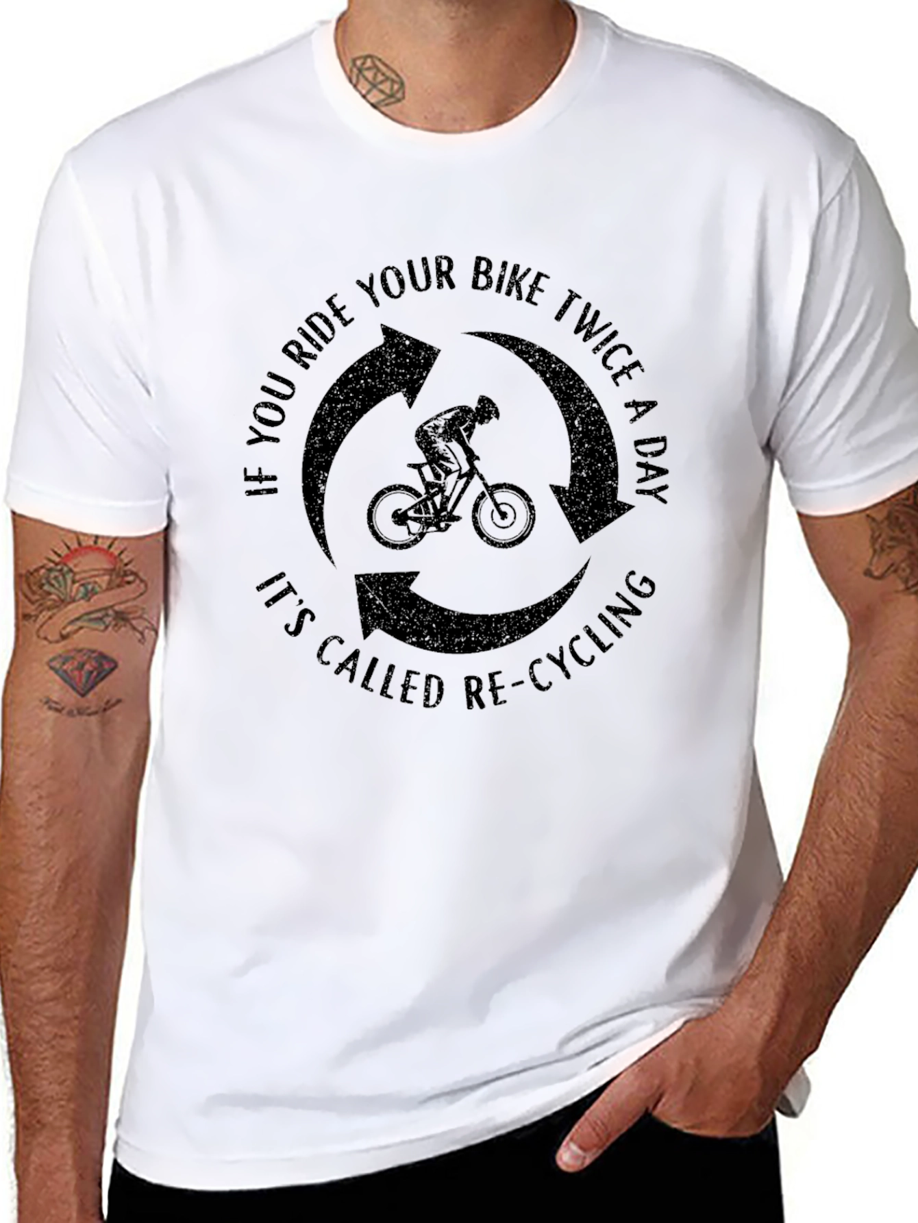 Funny Cycling T-Shirt - Re-Cycling Joke