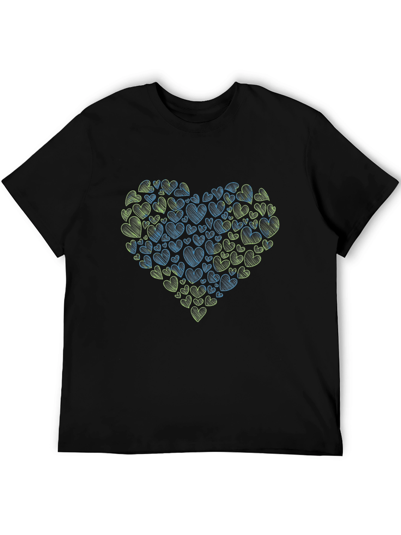 Heart Scribble Graphic Tee - Black