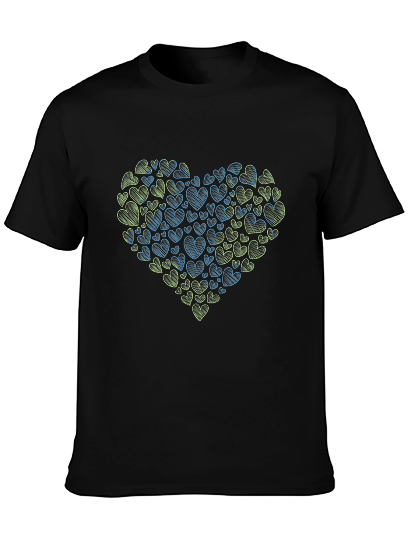 Heart Scribble Graphic Tee - Black