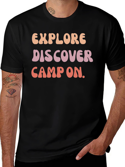 Explore Discover Camp On Graphic Tee