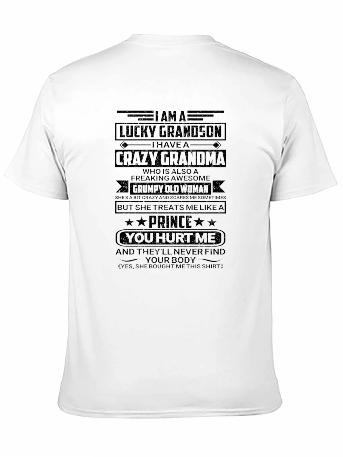 Lucky Grandson Crazy Grandma Graphic T-Shirt