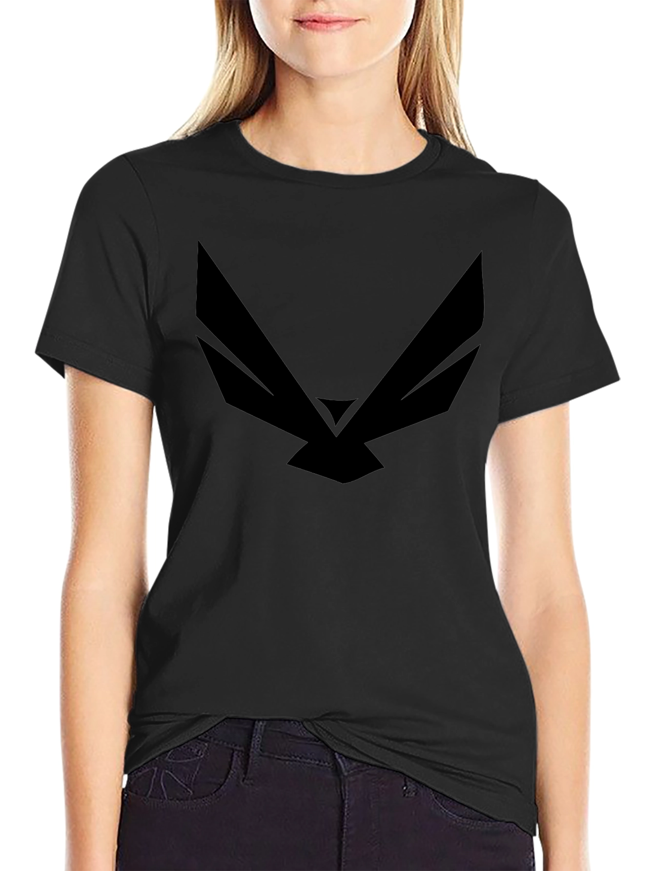 Black Graphic Tee - Modern Wingspan Design