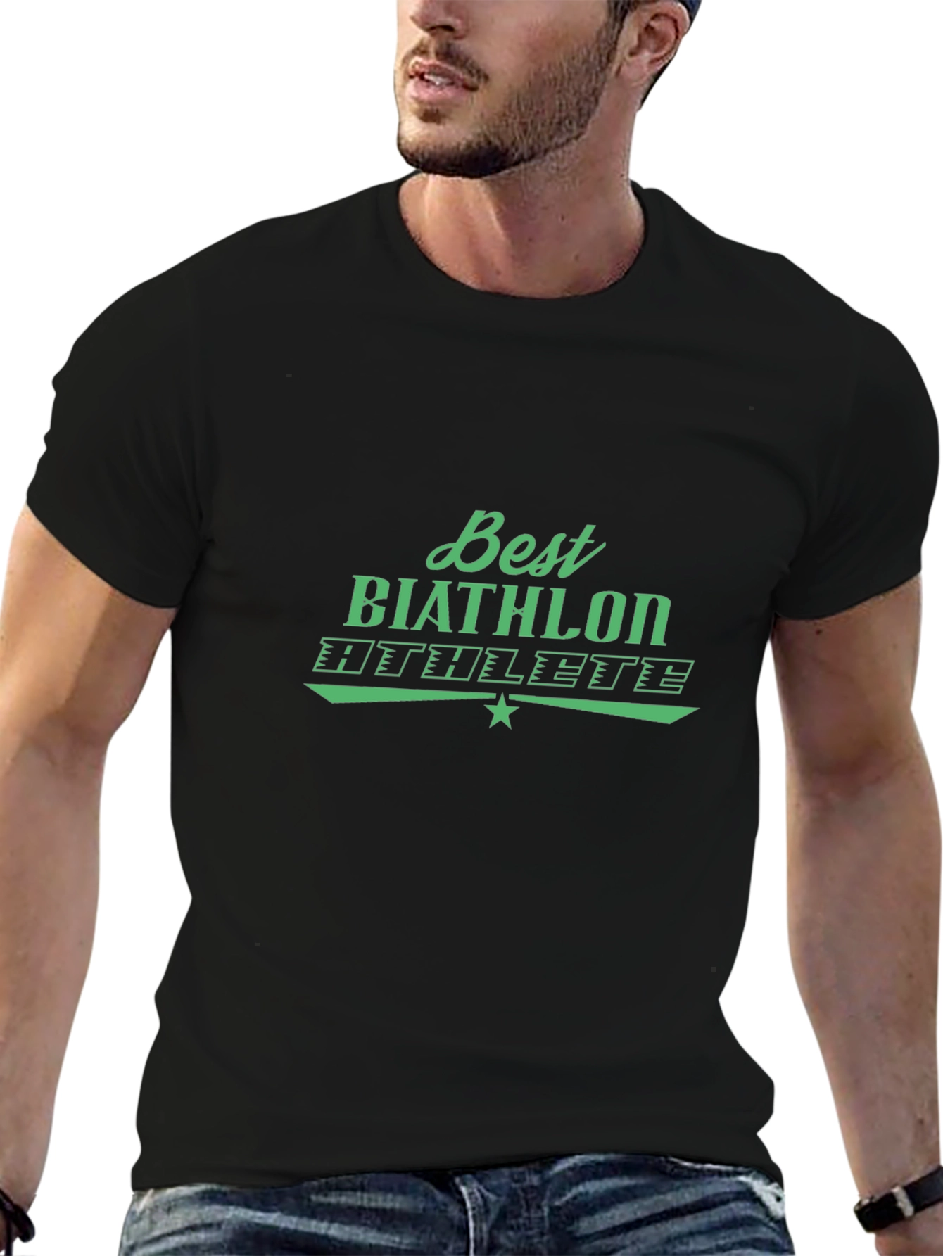 Best Biathlon Athlete Black Graphic Tee