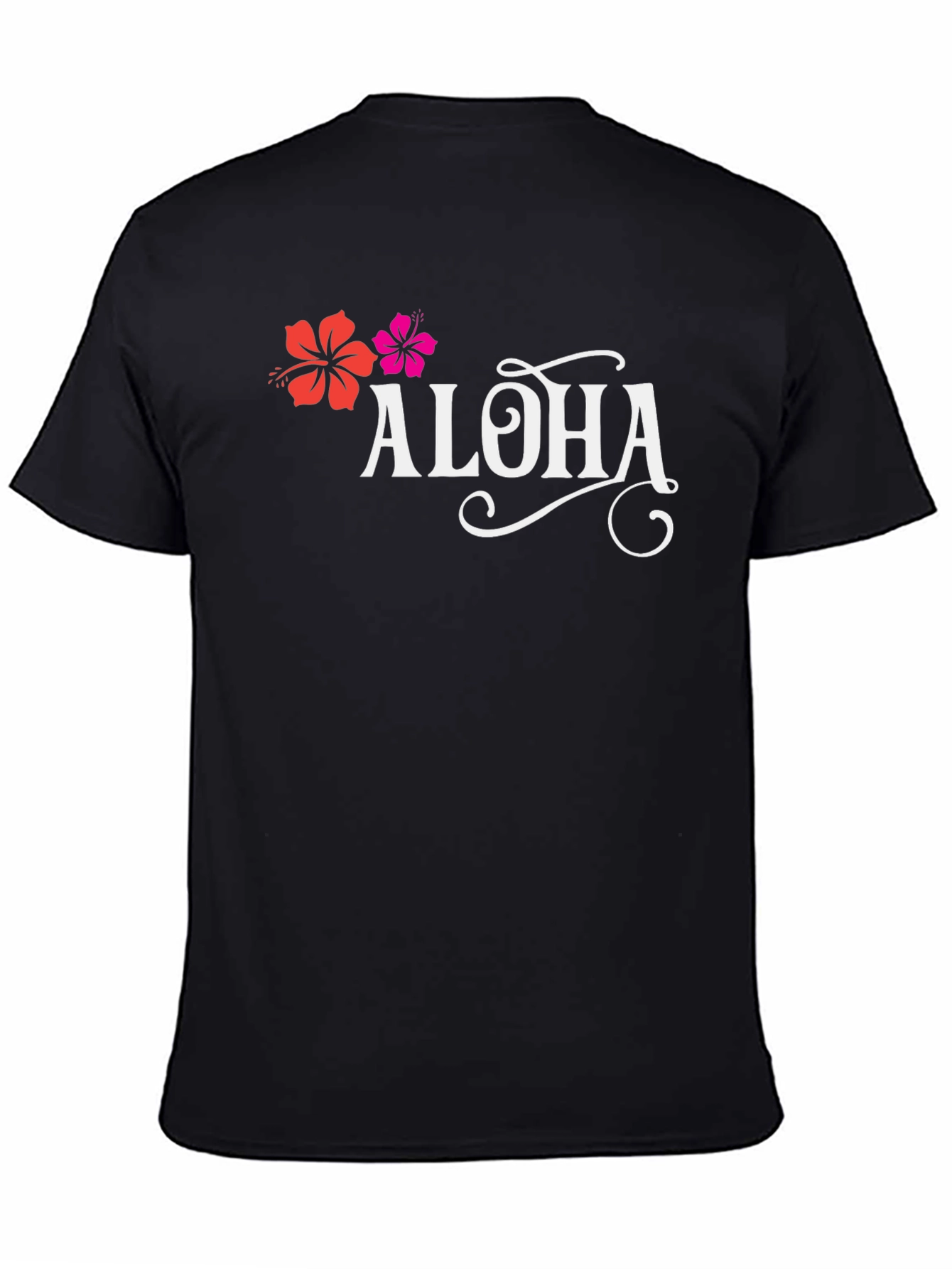 Aloha Flower Graphic T-Shirt - Black