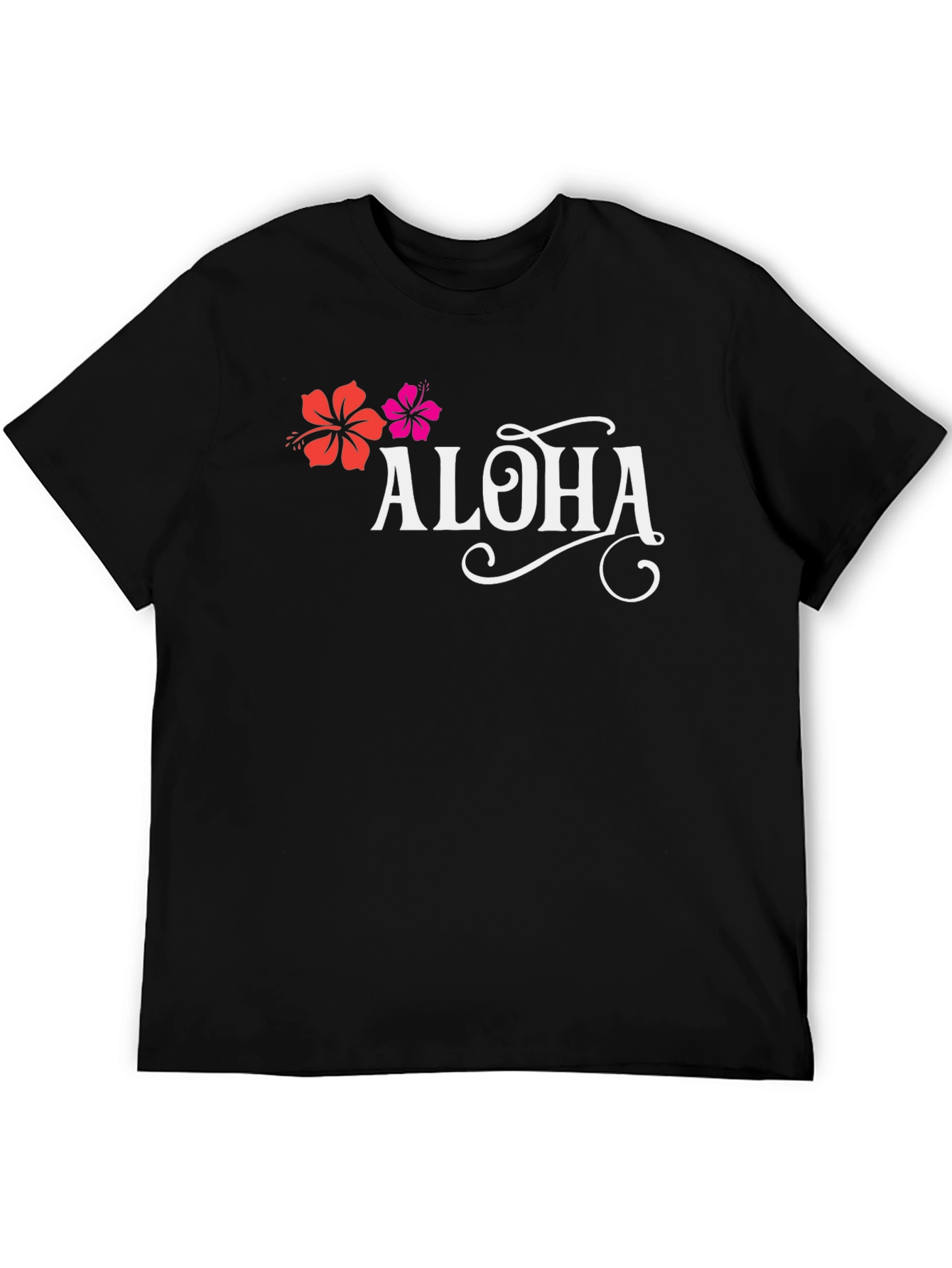 Aloha Flower Graphic T-Shirt - Black