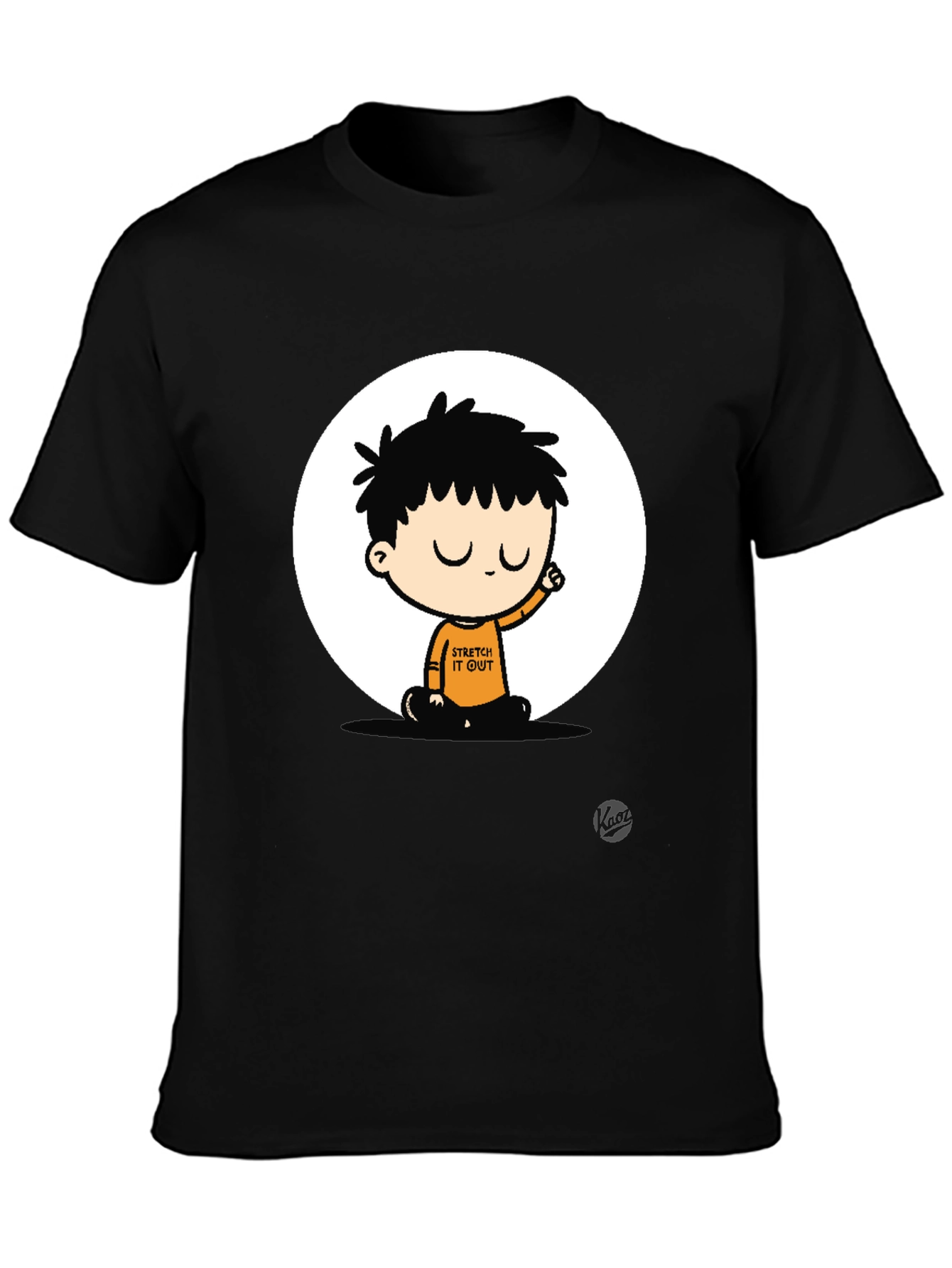 Stretch It Out Black Graphic T-Shirt