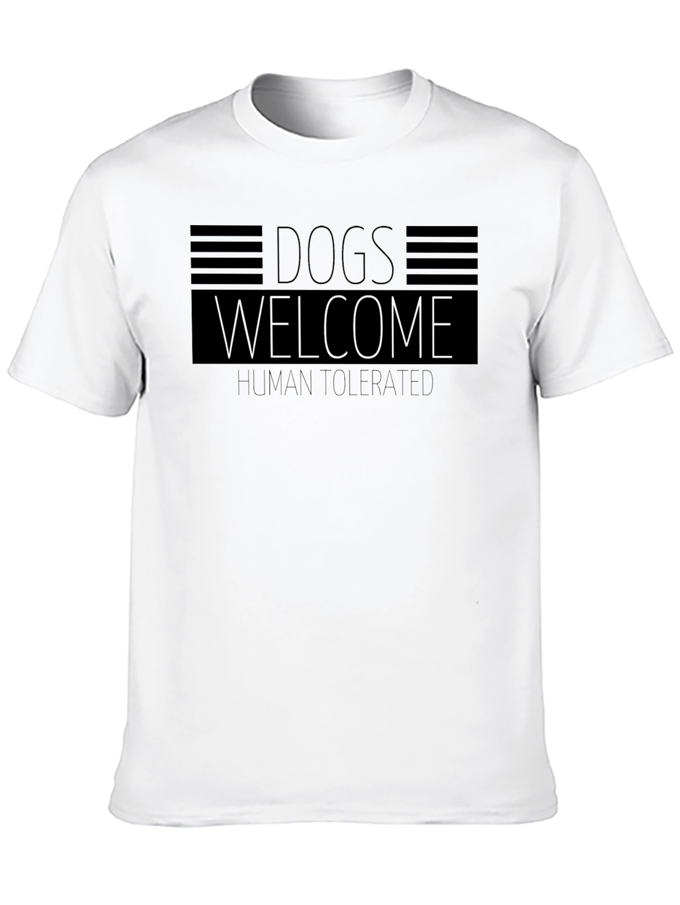 Dogs Welcome Human Tolerated Black Graphic Tee
