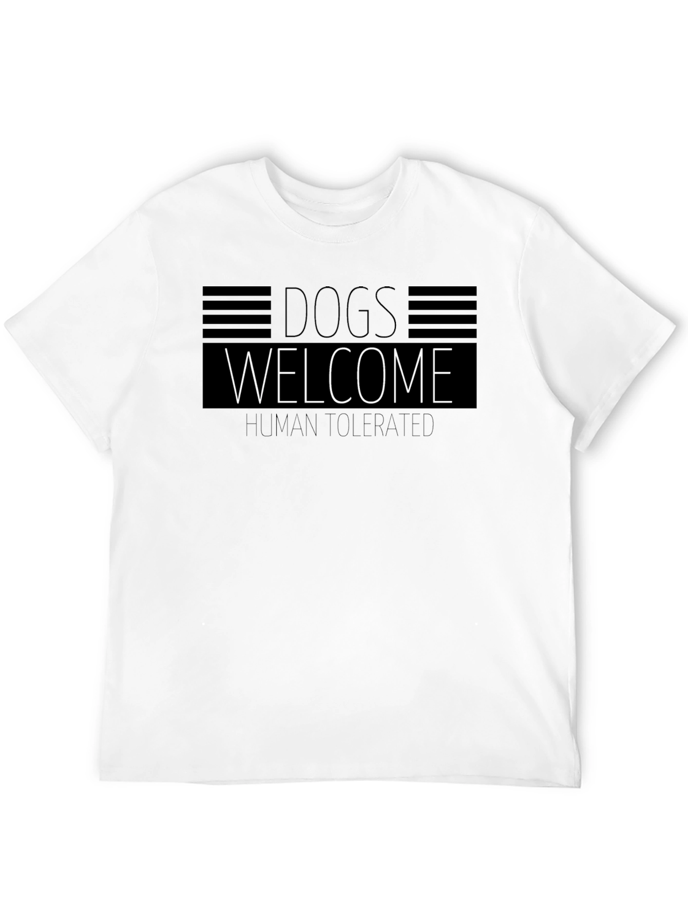 Dogs Welcome Human Tolerated Black Graphic Tee
