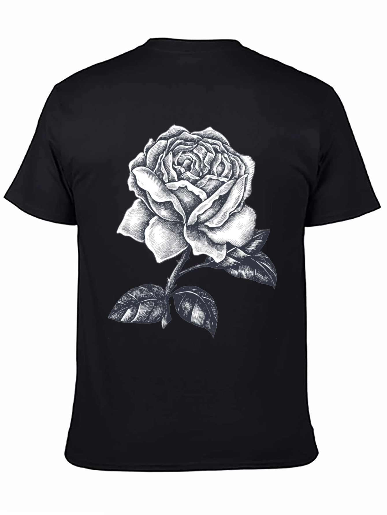 Rose Graphic Tee - Mens Black Short Sleeve