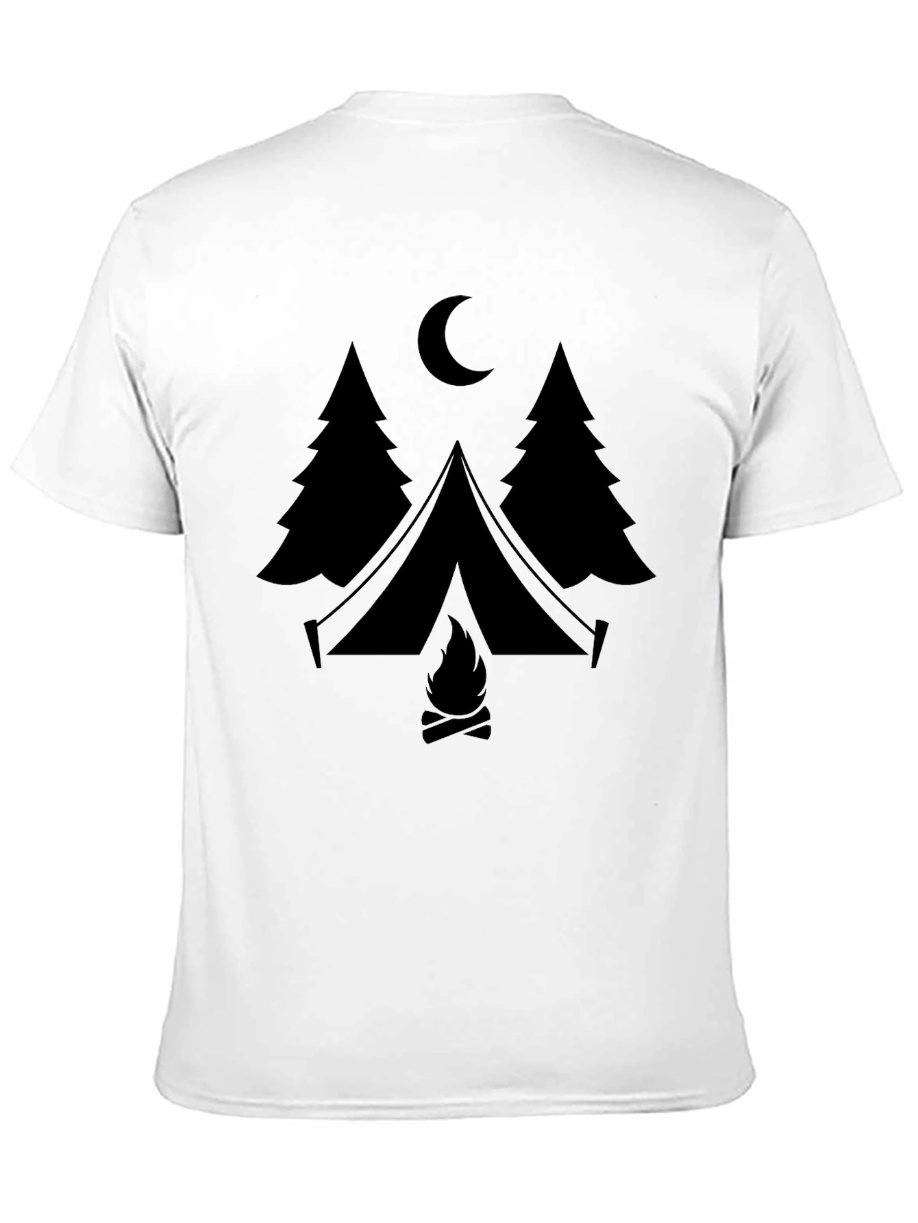 Camping Scene Graphic Tee - Black