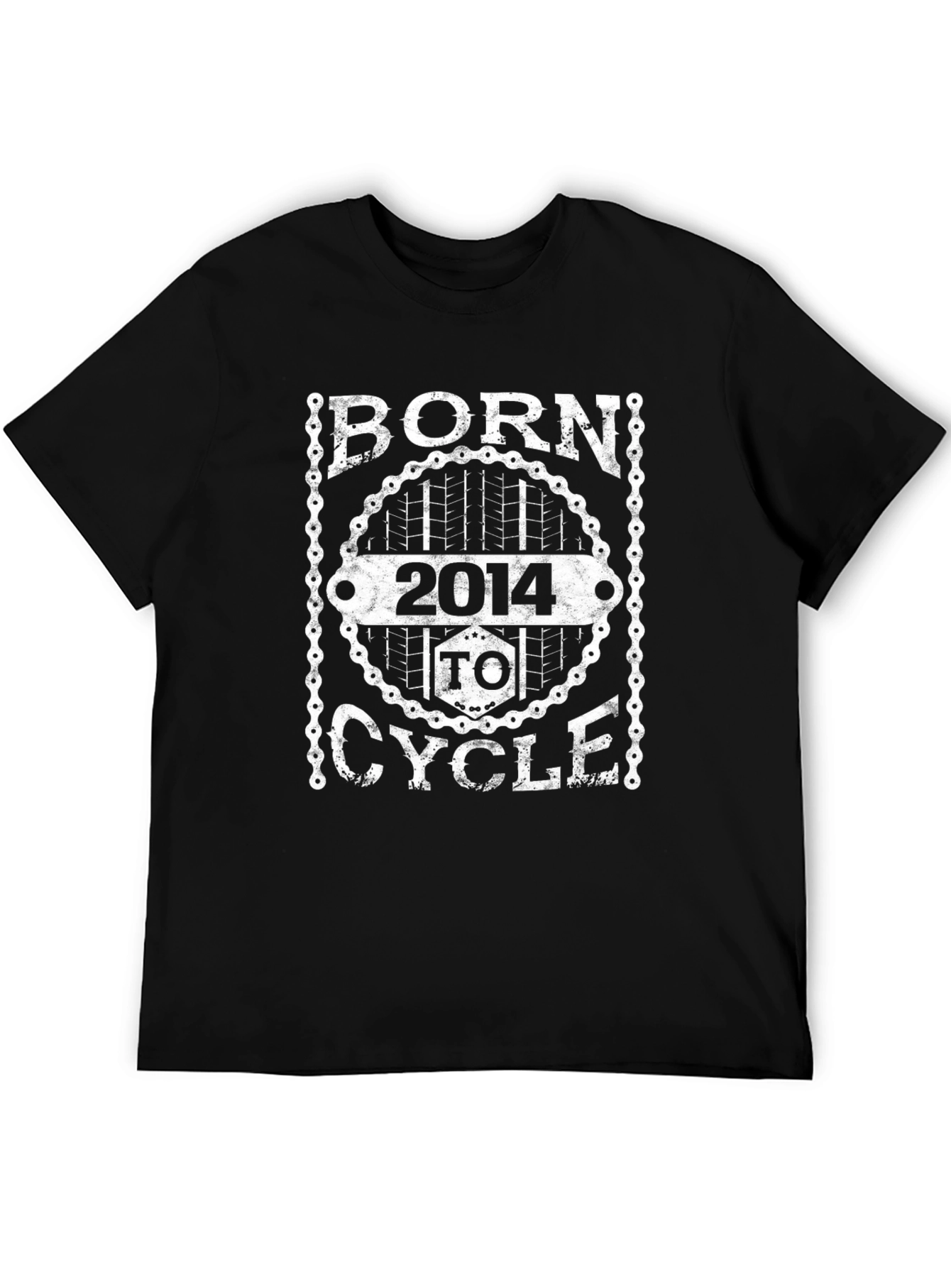 Born 2014 To Cycle Black Graphic T-Shirt