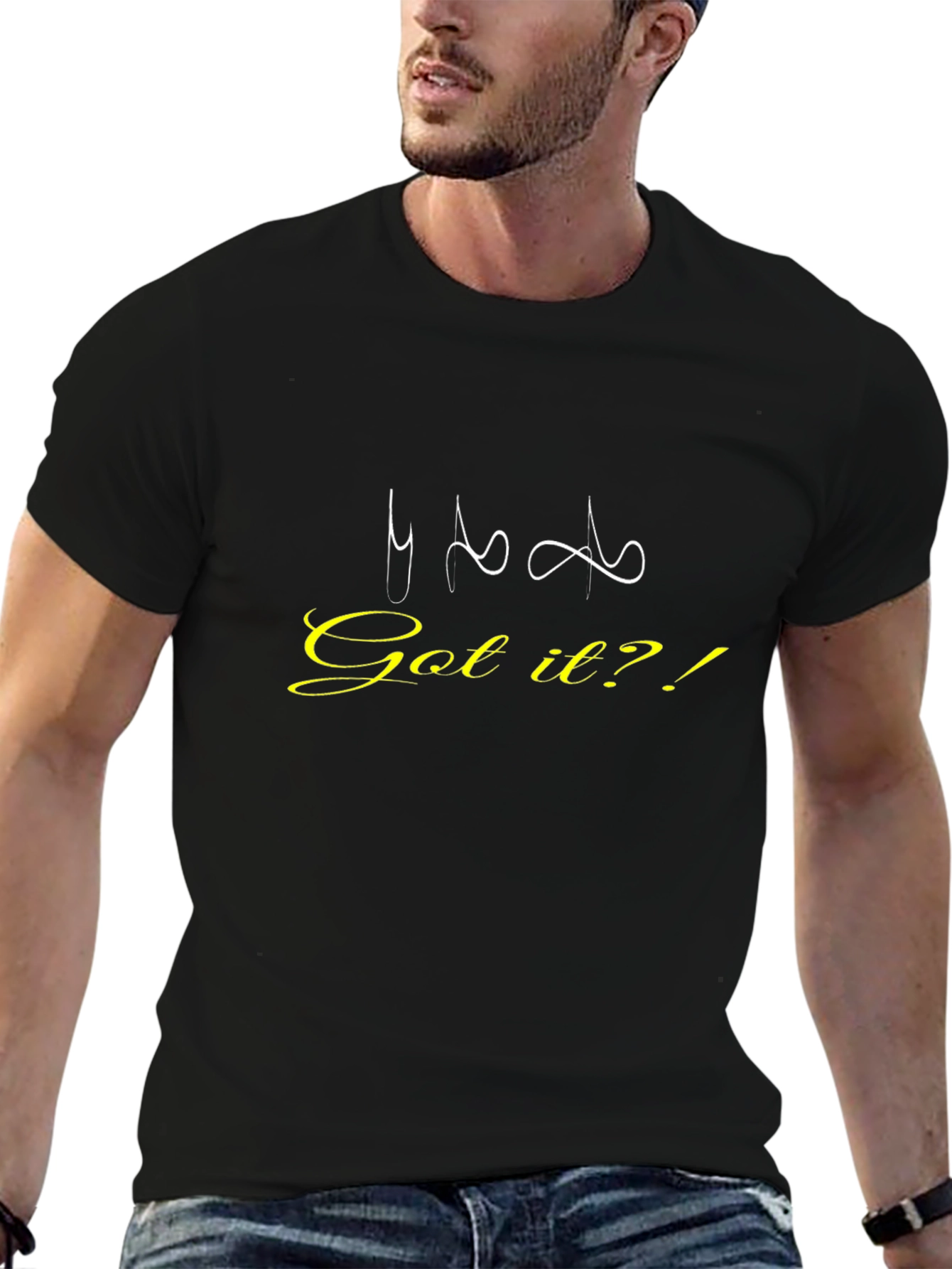 Got It?! Black Graphic Tee for Casual Wear
