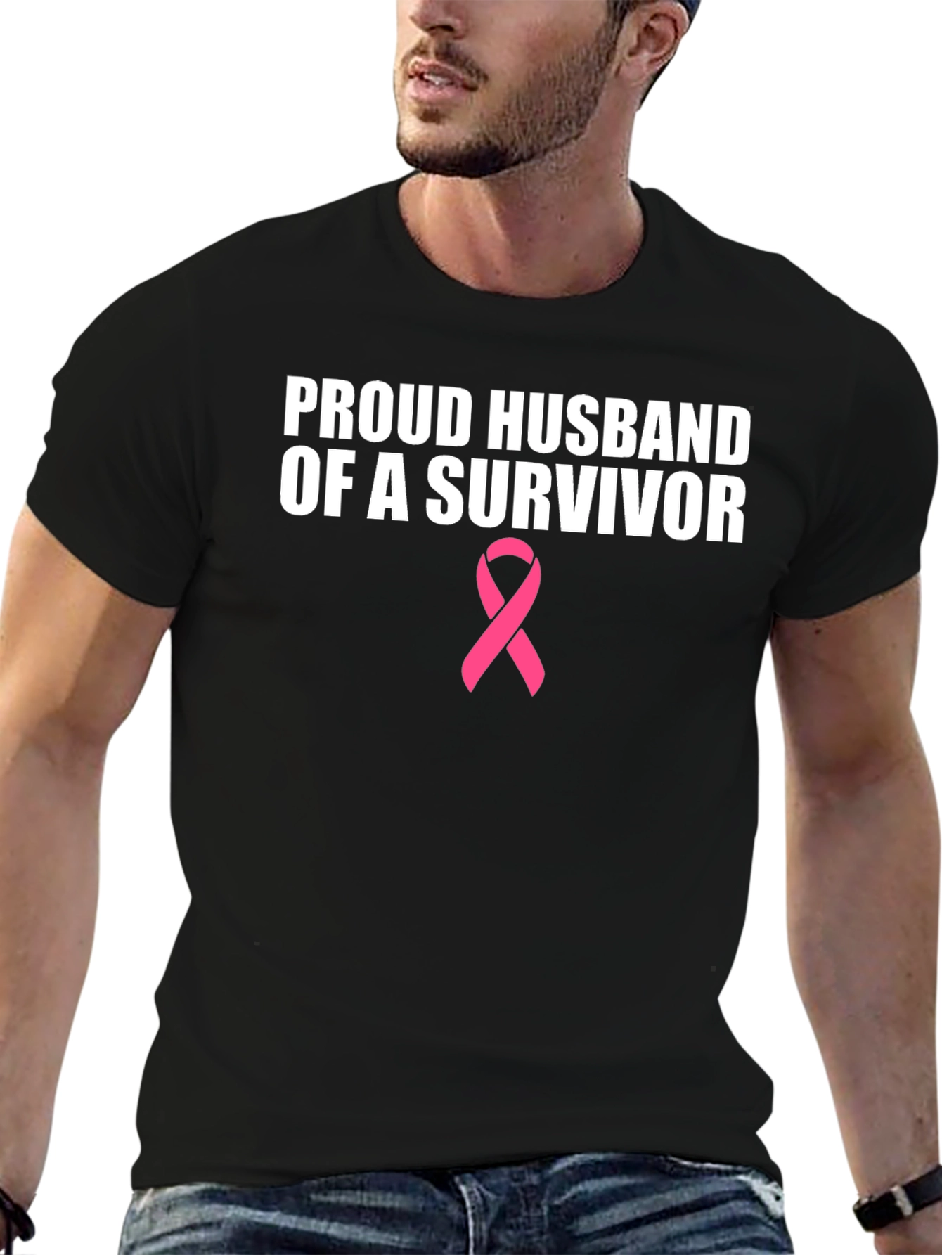 Proud Husband Survivor Ribbon T-Shirt