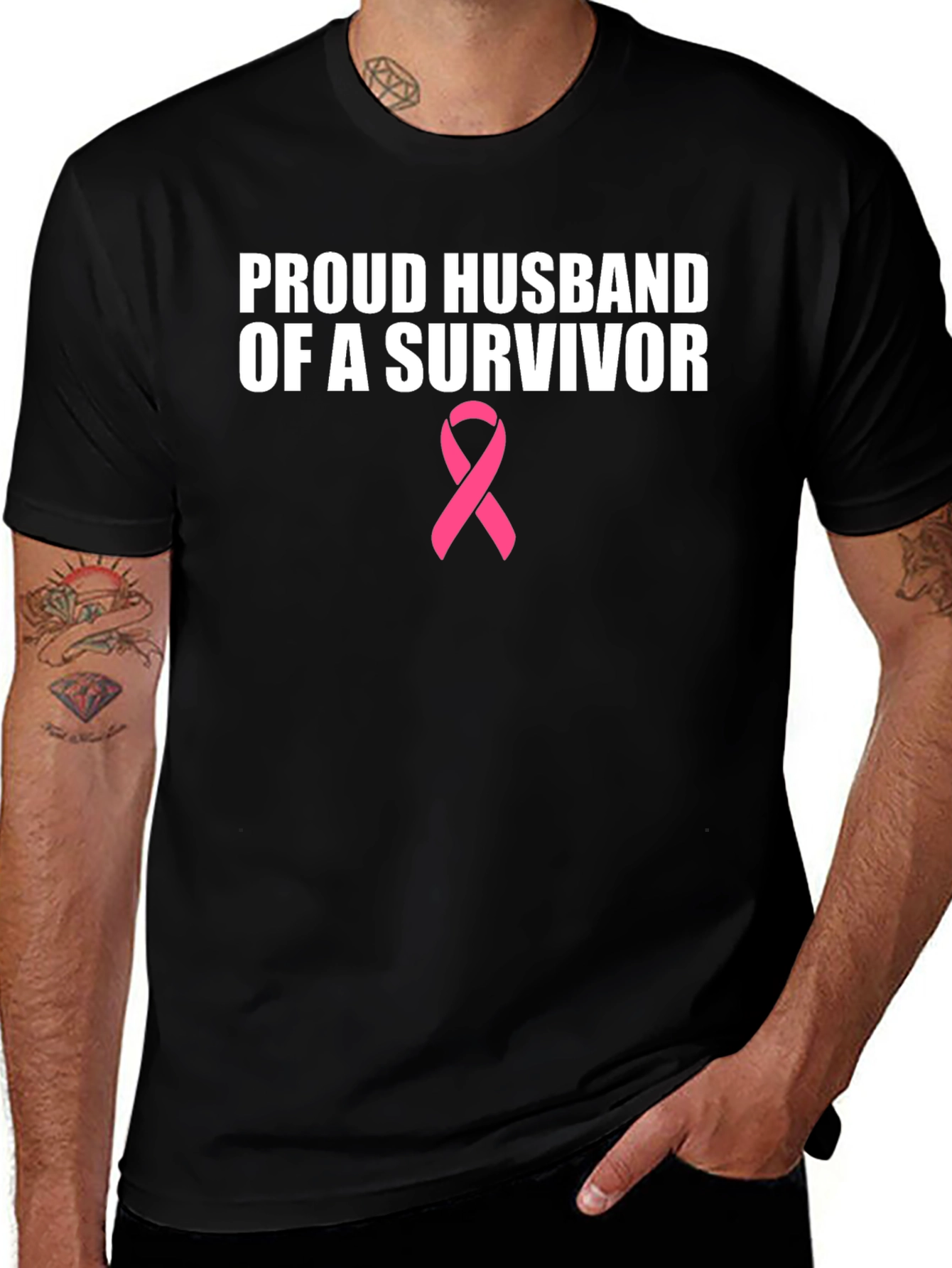 Proud Husband Survivor Ribbon T-Shirt