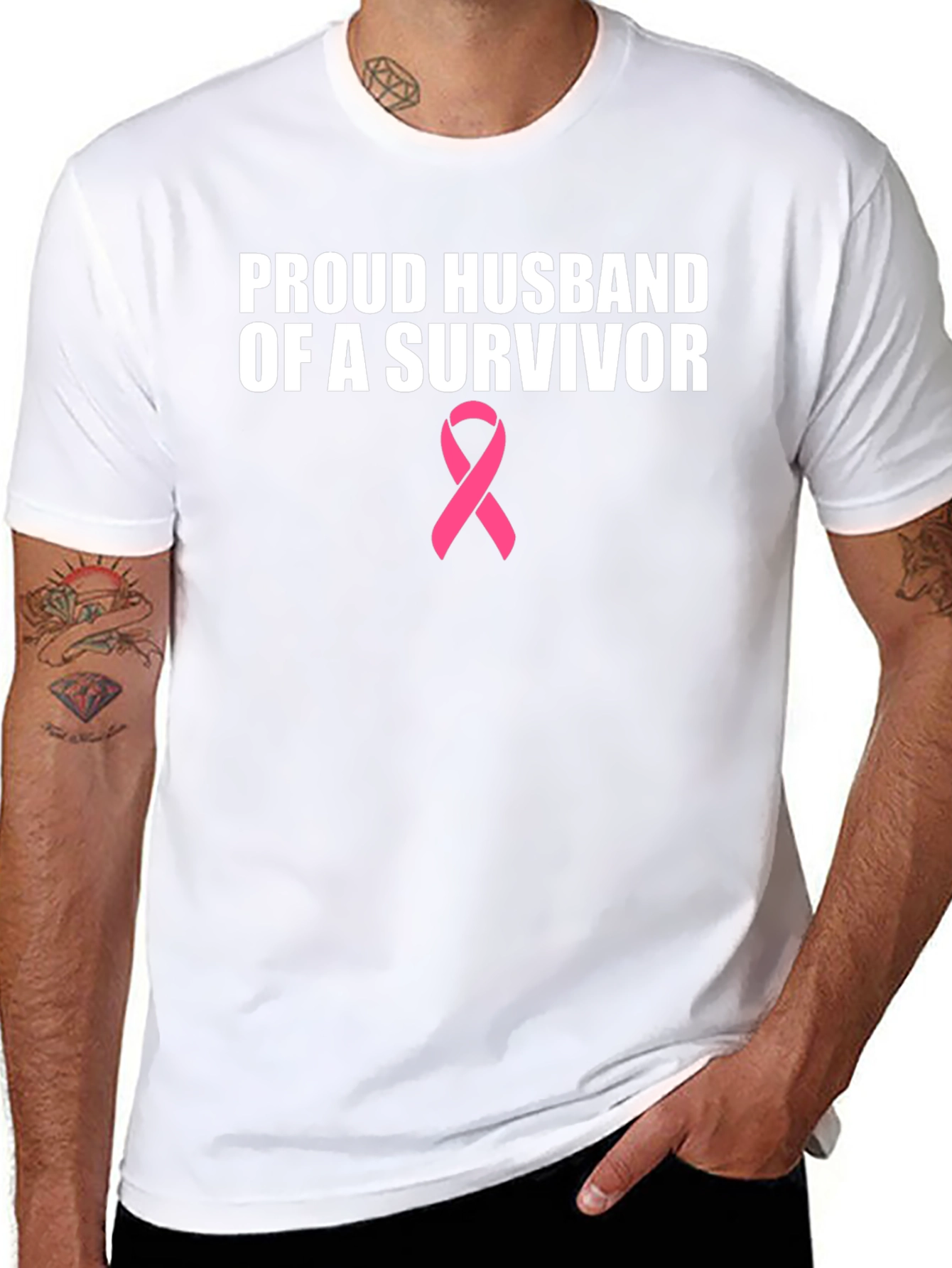 Proud Husband Survivor Ribbon T-Shirt