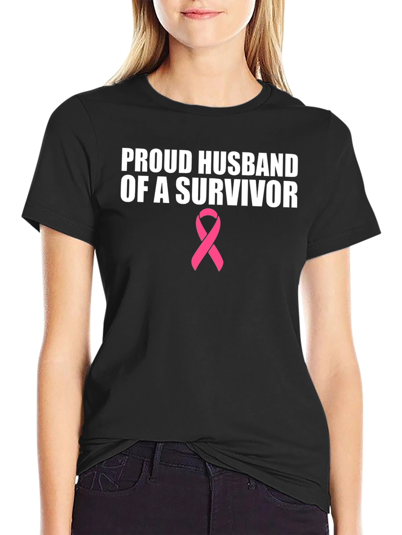 Proud Husband Survivor Ribbon T-Shirt