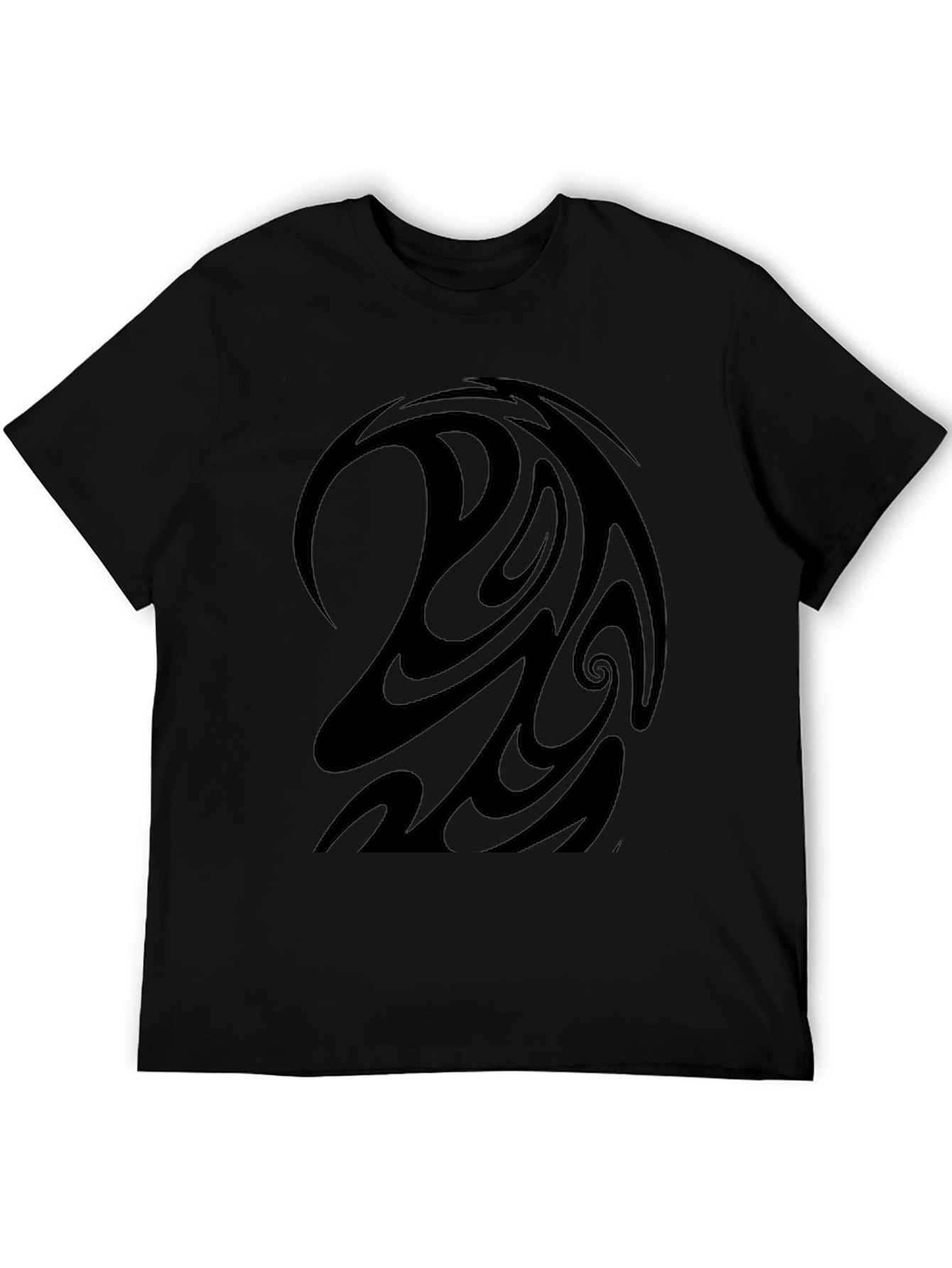 Black Tribal Swirl Design Tee