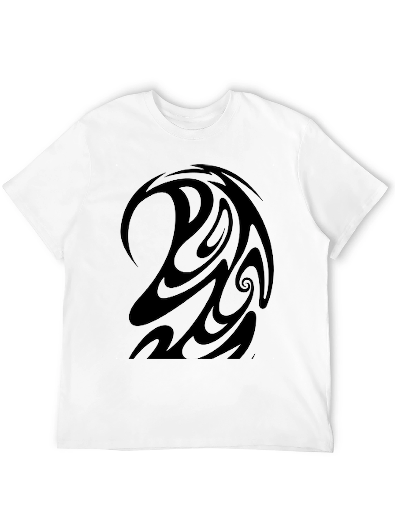 Black Tribal Swirl Design Tee