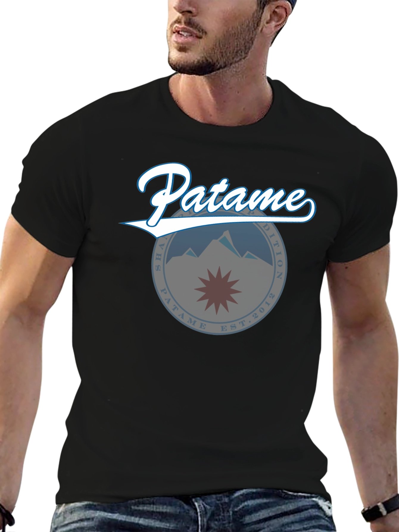 Patame Graphic Tee - Black Cotton Blend