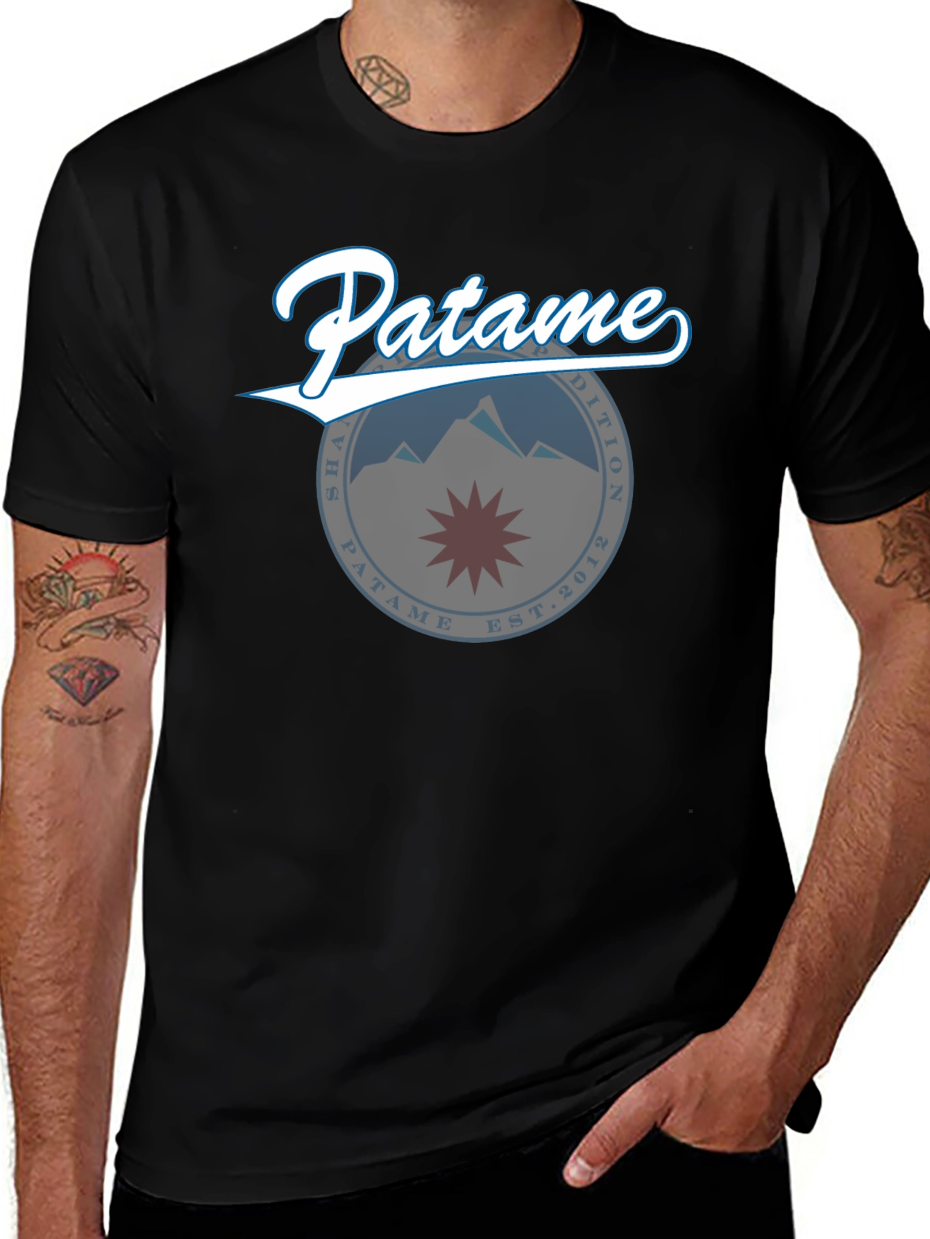 Patame Graphic Tee - Black Cotton Blend