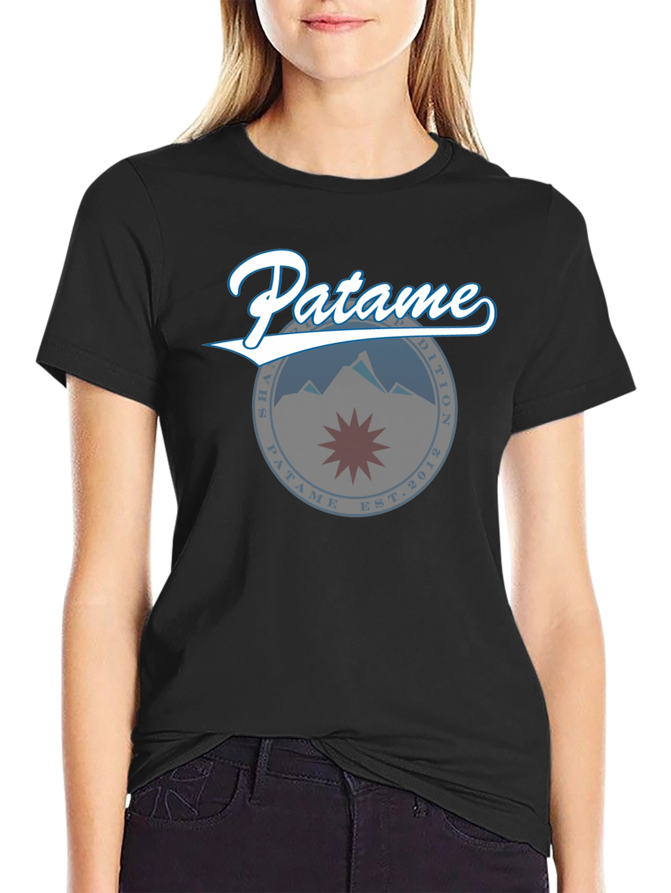 Patame Graphic Tee - Black Cotton Blend