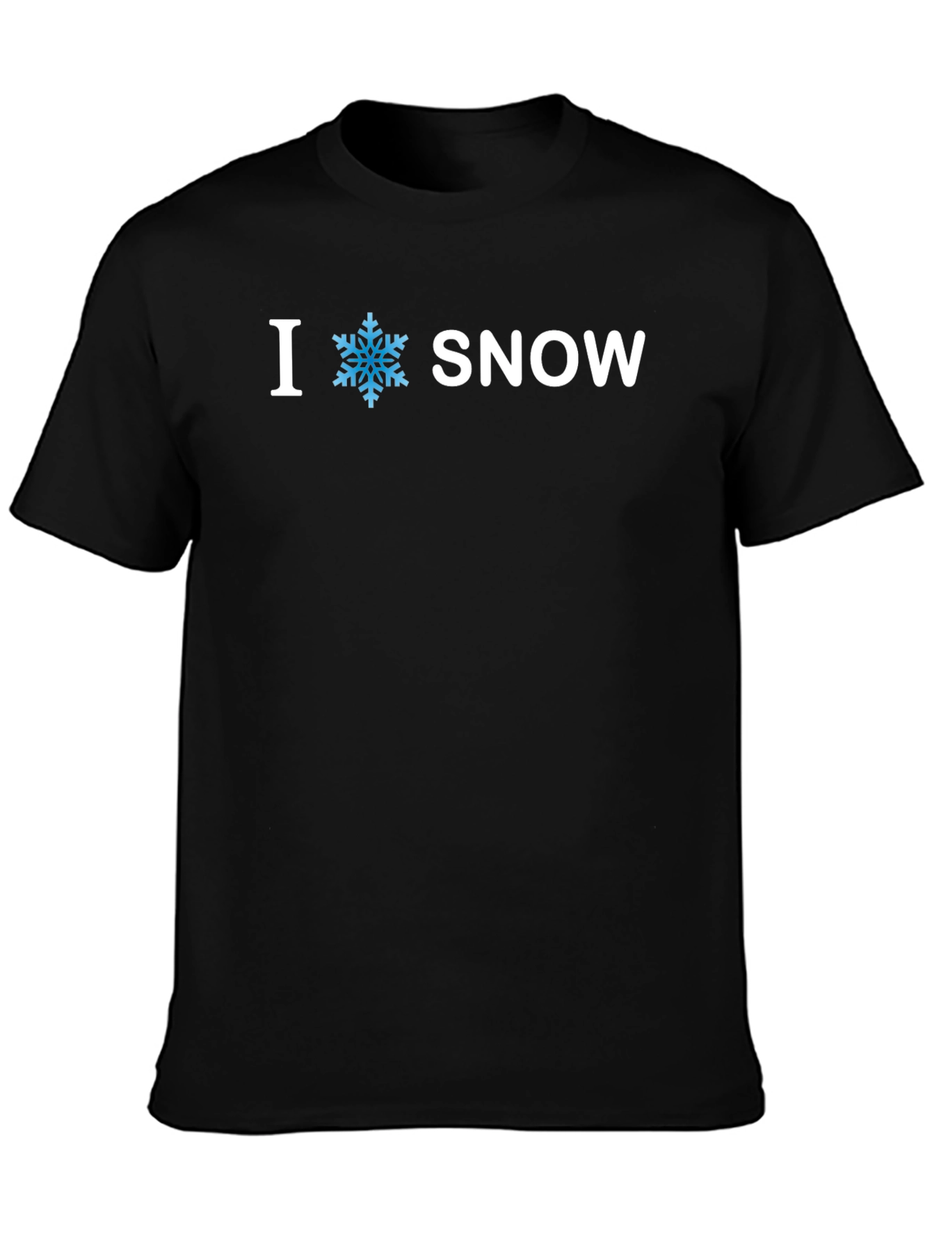 I Snowflake Snow Black T-Shirt