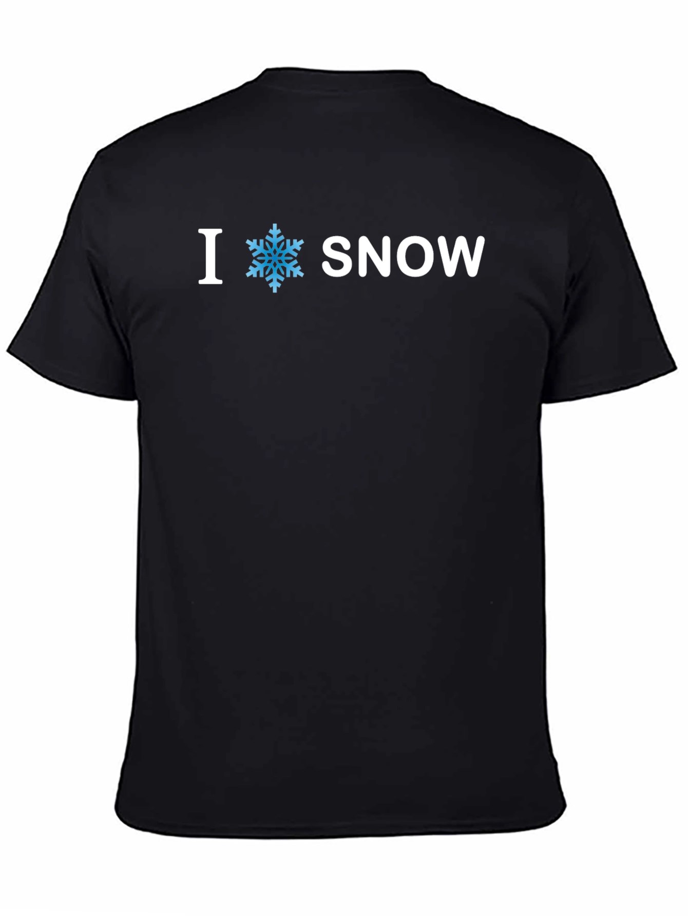 I Snowflake Snow Black T-Shirt