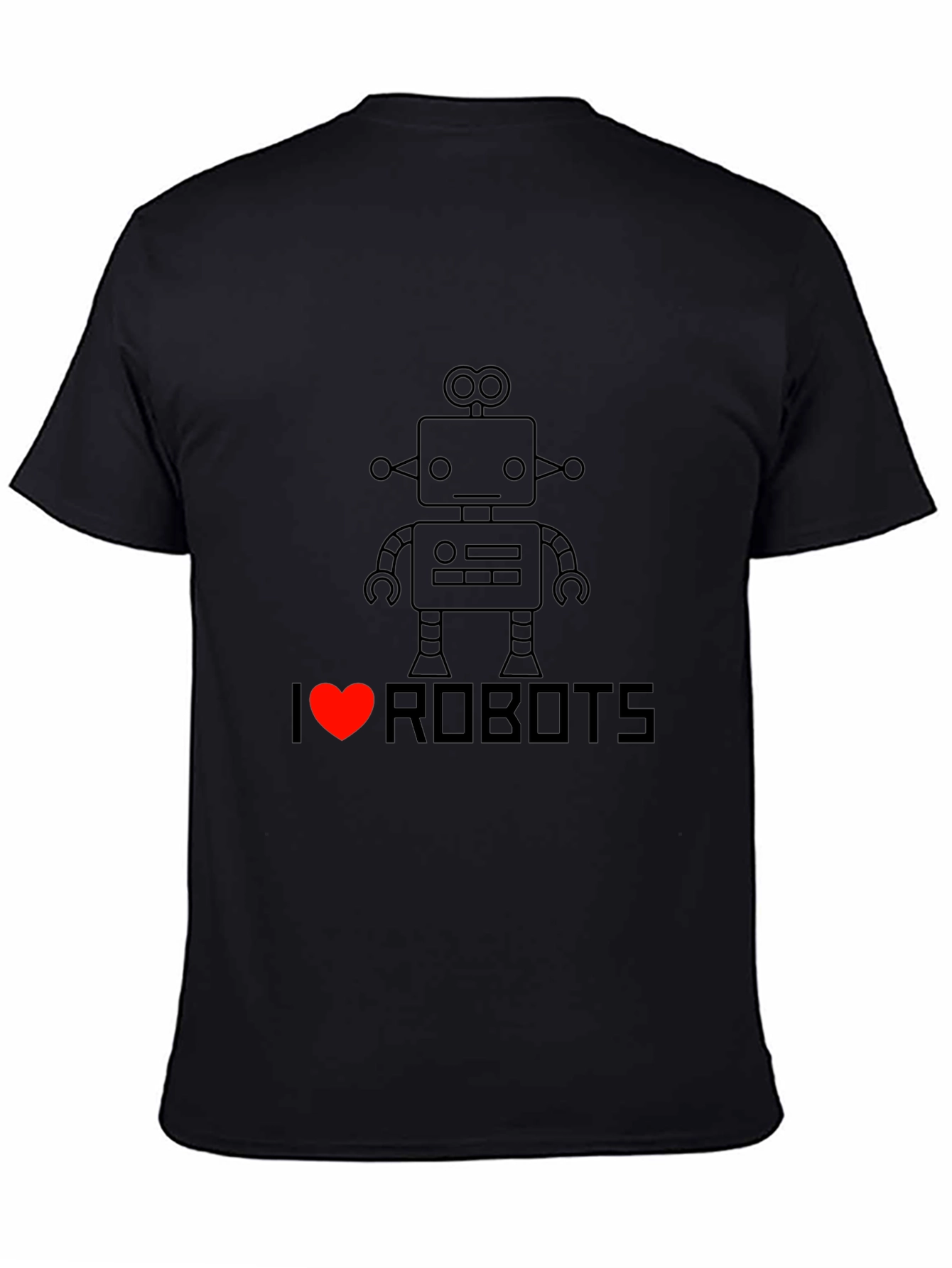I Heart Robots T-Shirt - Black Graphic Tee