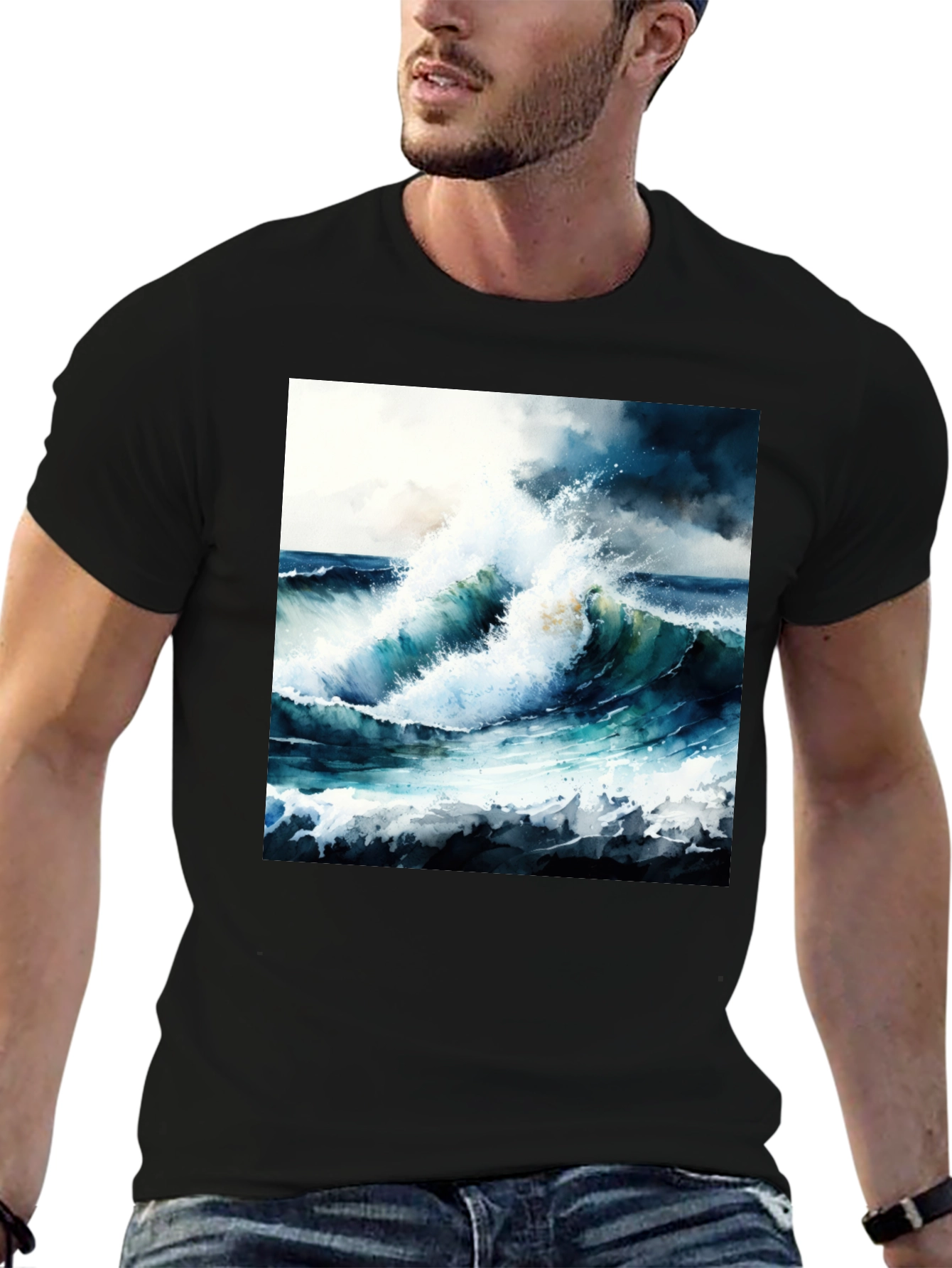 Ocean Wave Art Tee - Coastal Style Shirt