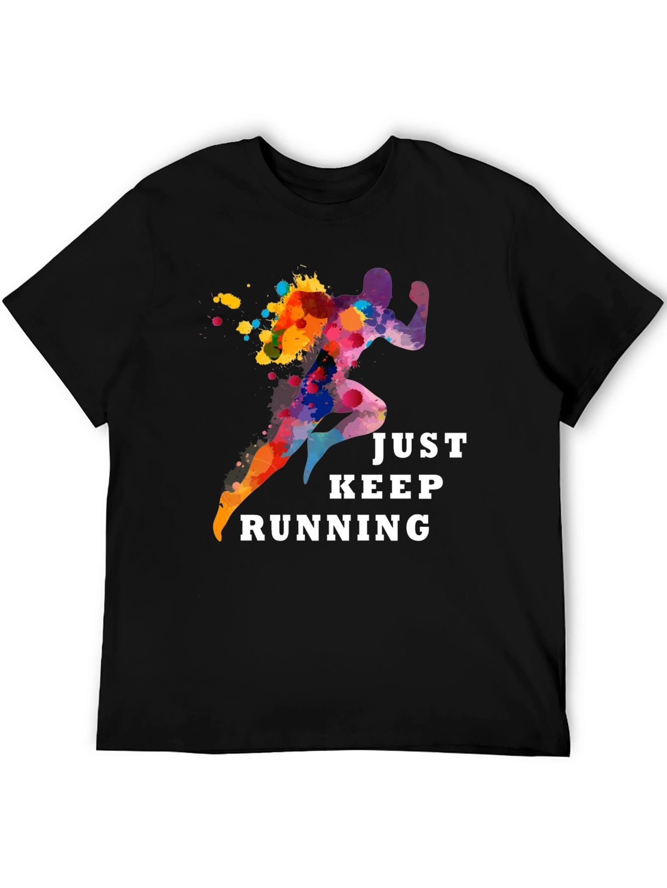 Just Keep Running Graphic Tee - Black