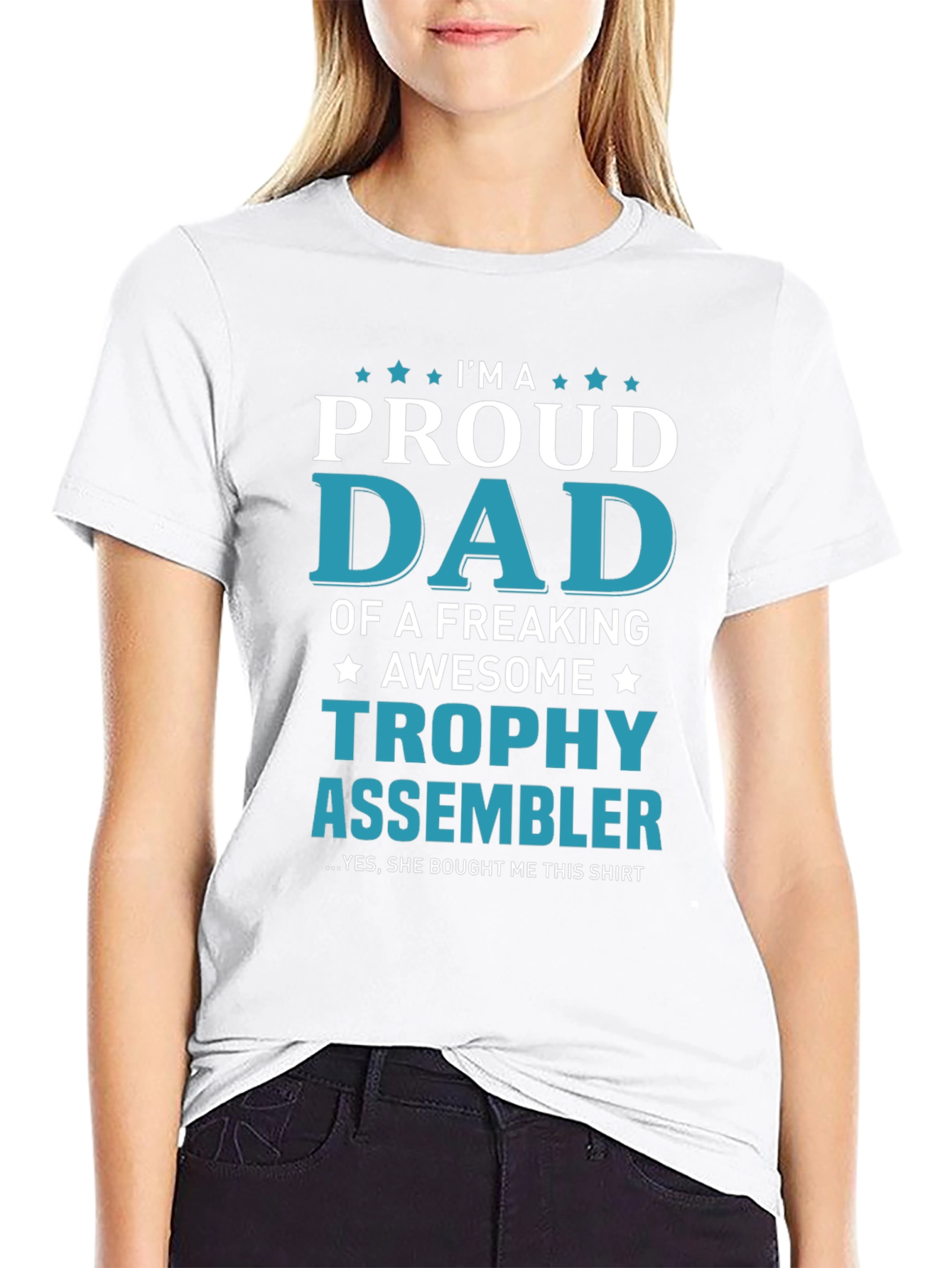 Proud Dad Trophy Assembler Graphic T-Shirt