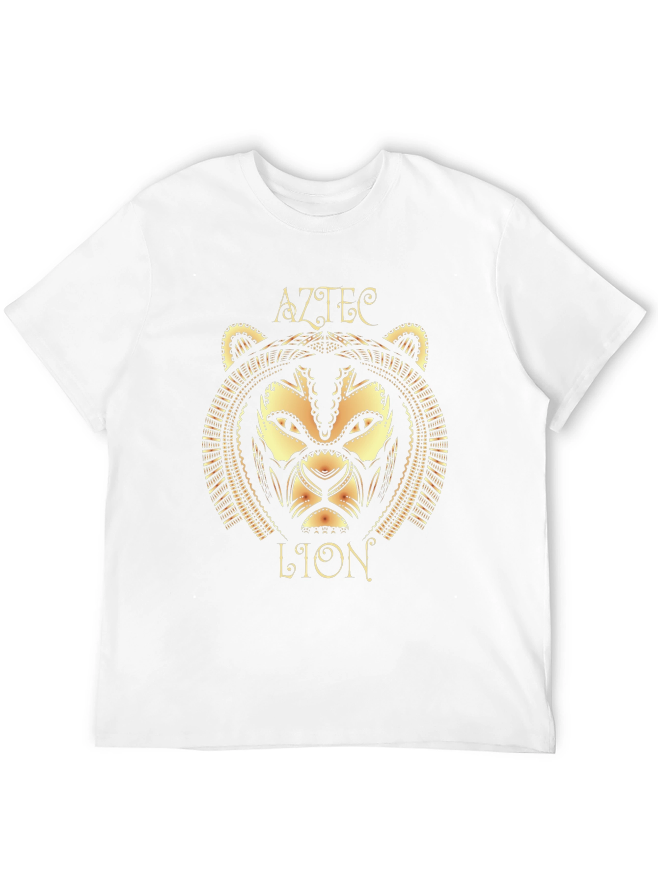 Aztec Lion Graphic Tee - Stylish Black Cotton T-Shirt