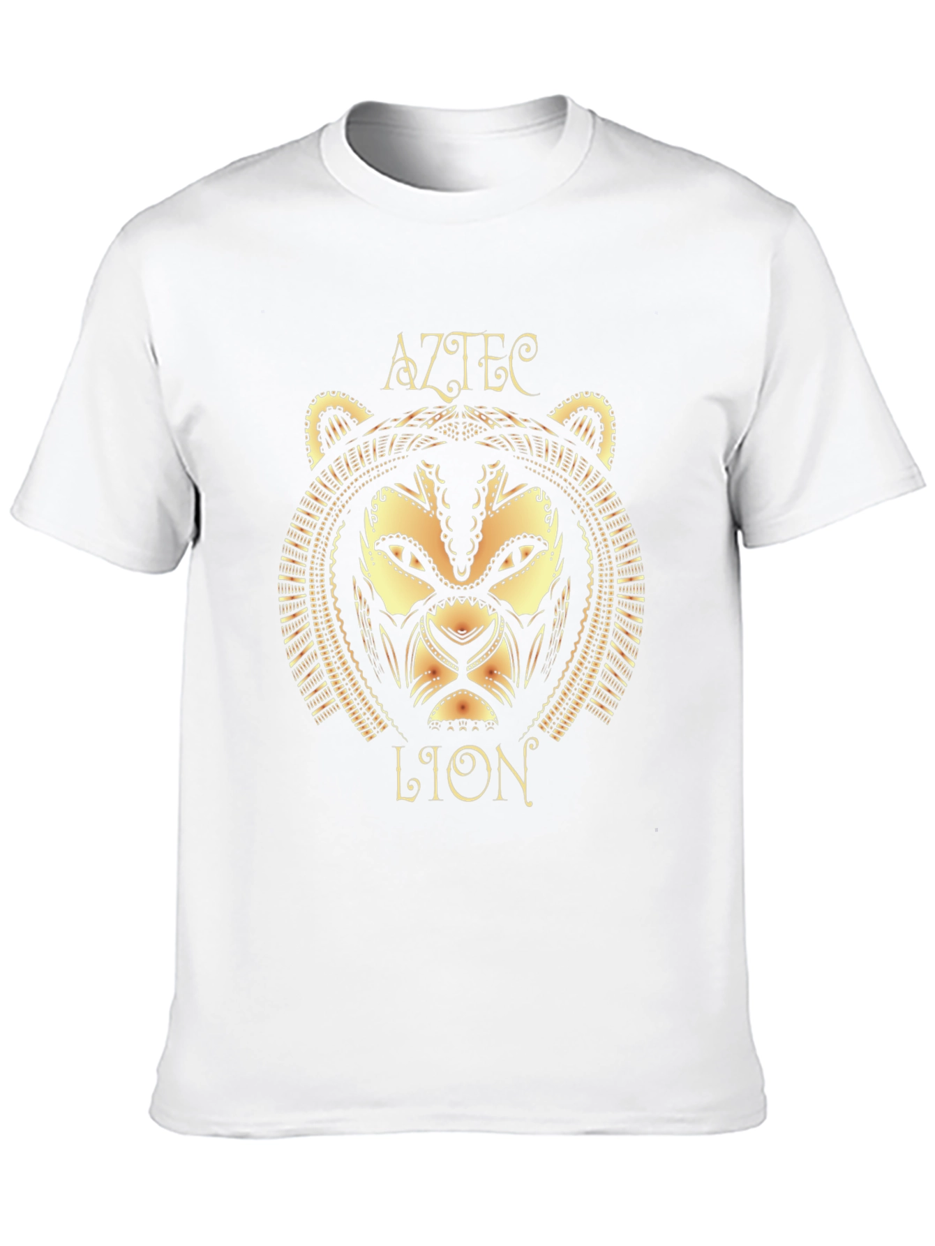 Aztec Lion Graphic Tee - Stylish Black Cotton T-Shirt