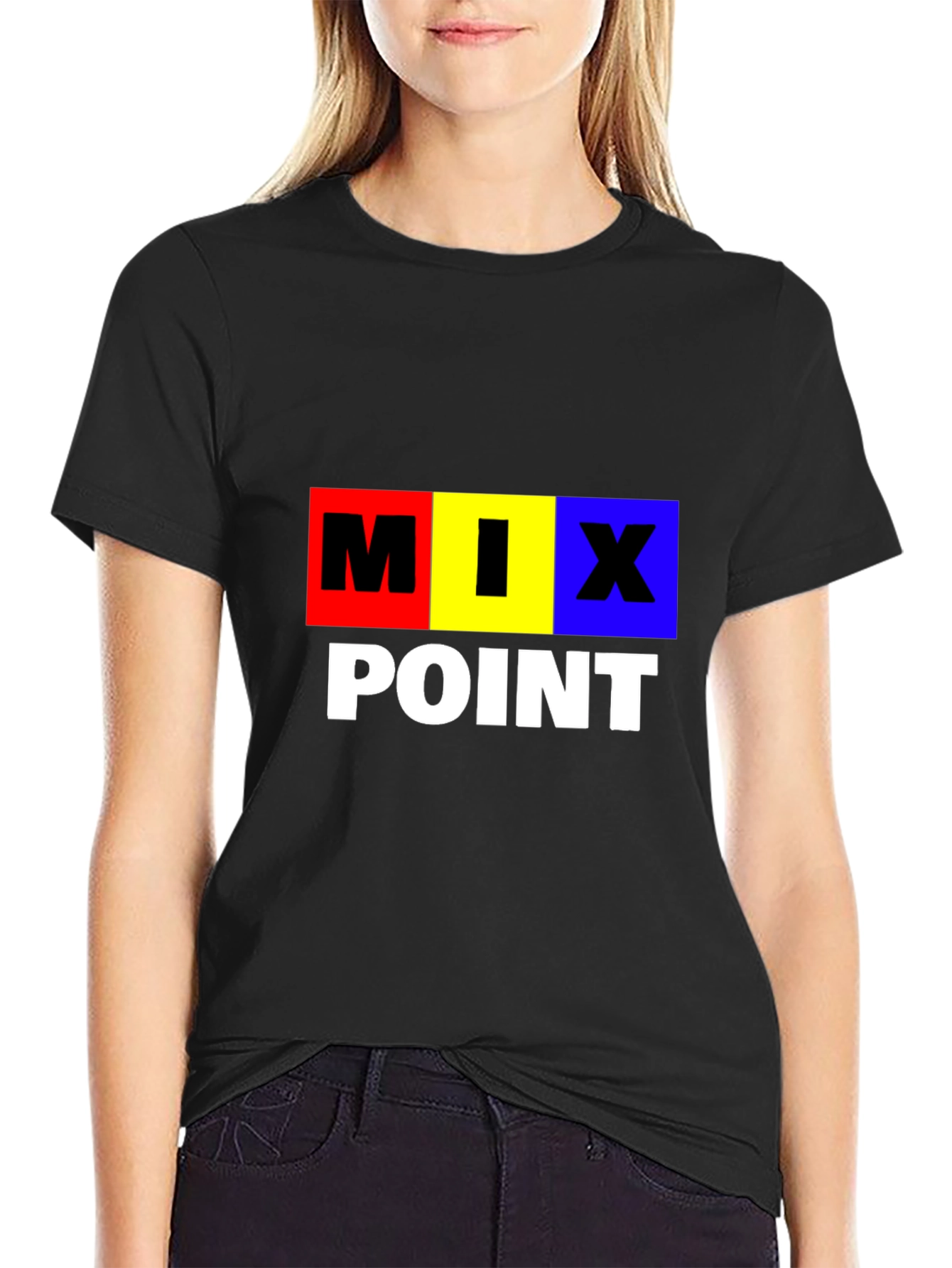 Mix Point Graphic T-Shirt - Black