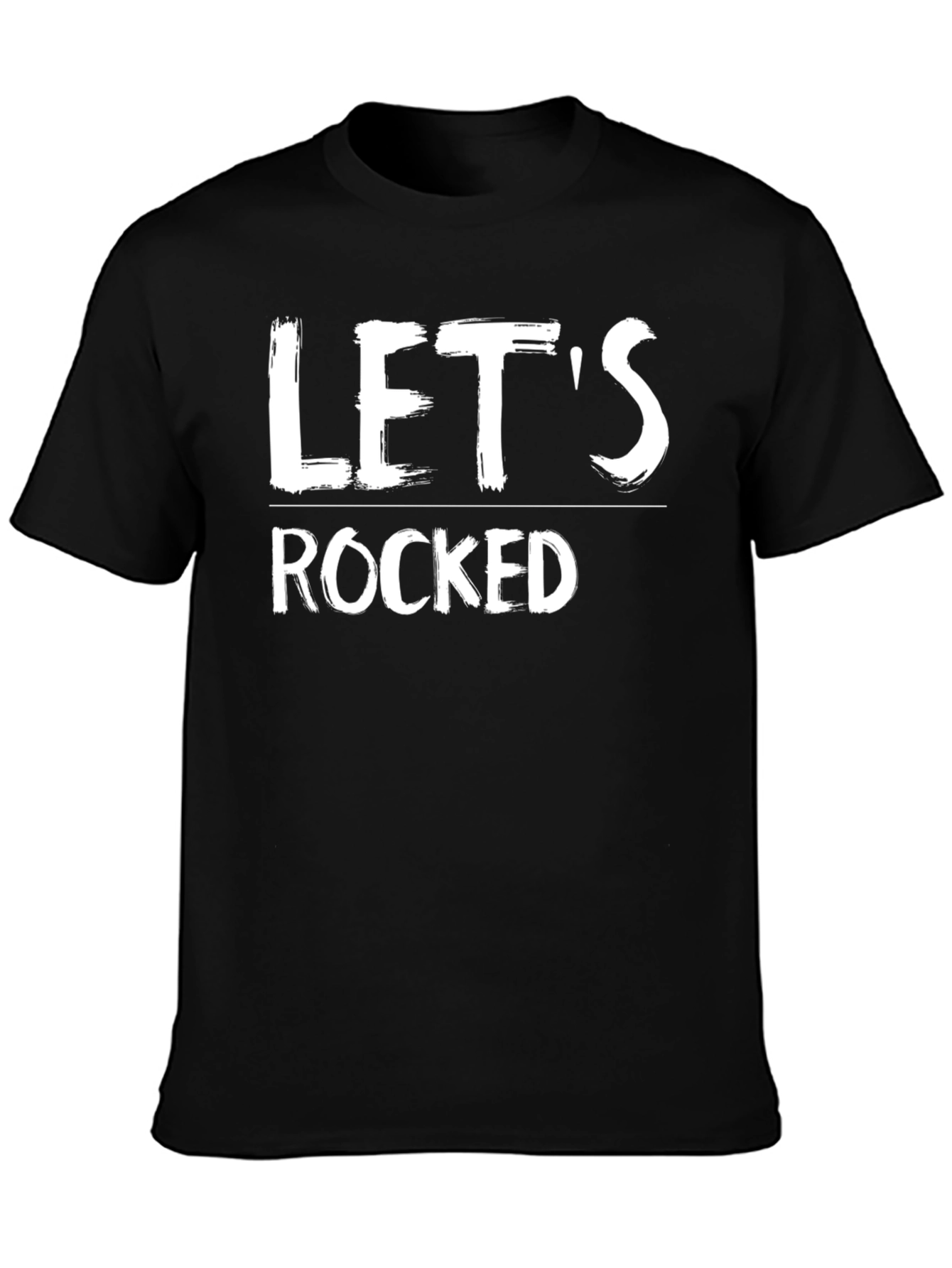 Lets Rocked Graphic Print Black T-Shirt