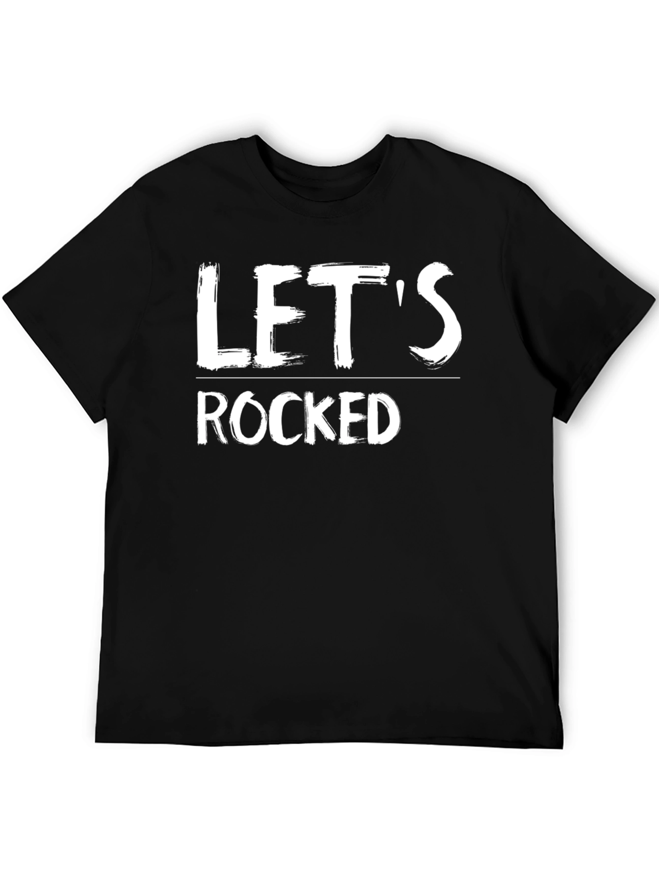 Lets Rocked Graphic Print Black T-Shirt