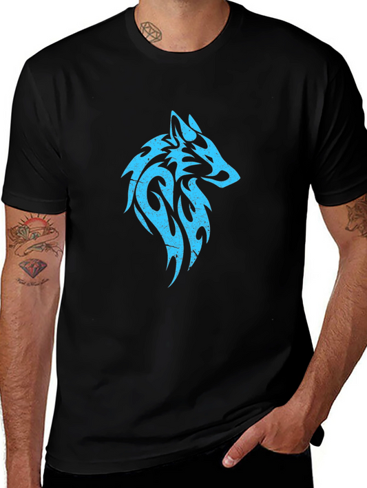 Tribal Wolf Graphic Print Tee