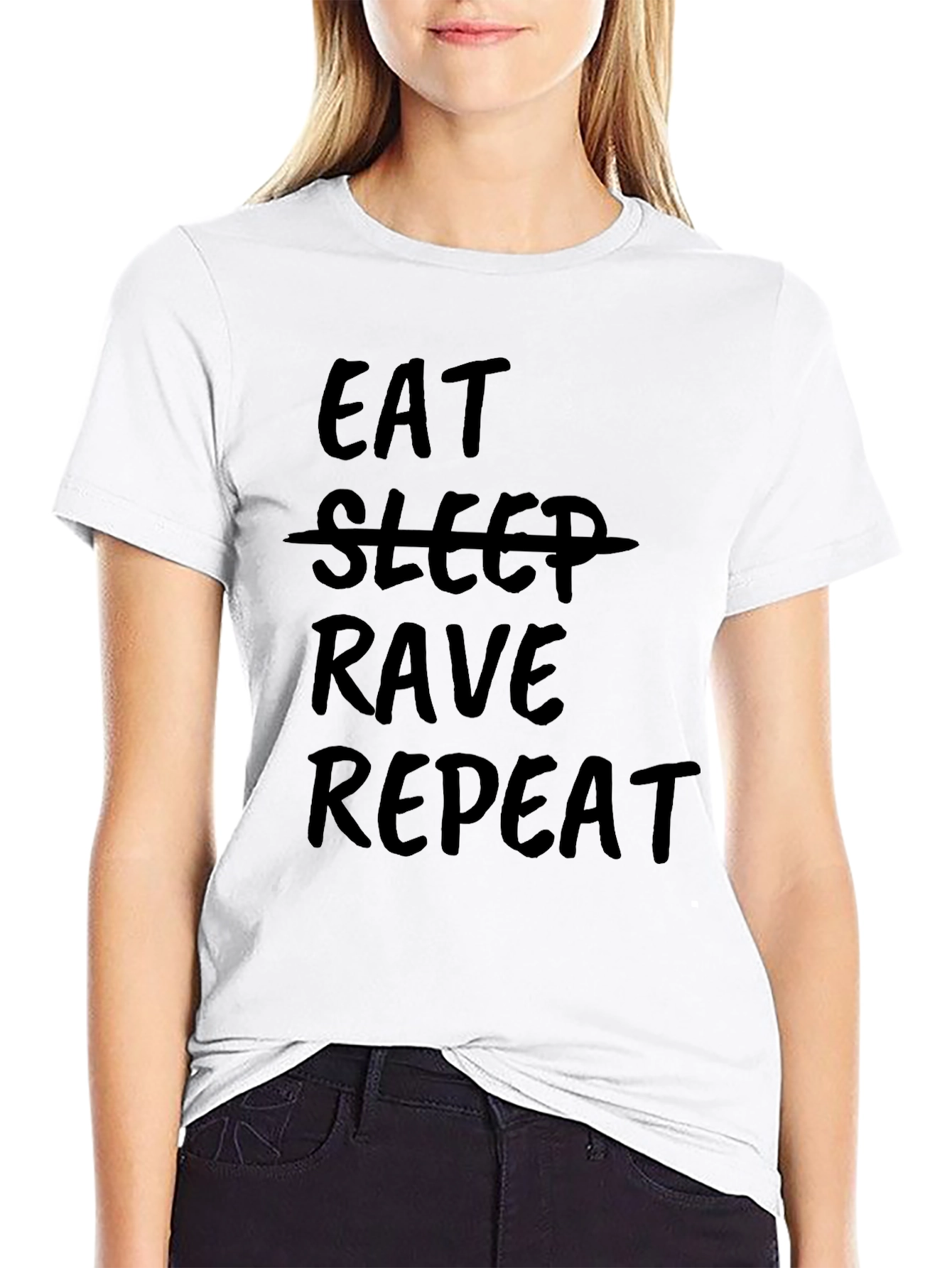 Eat Rave Repeat Black Graphic Tee
