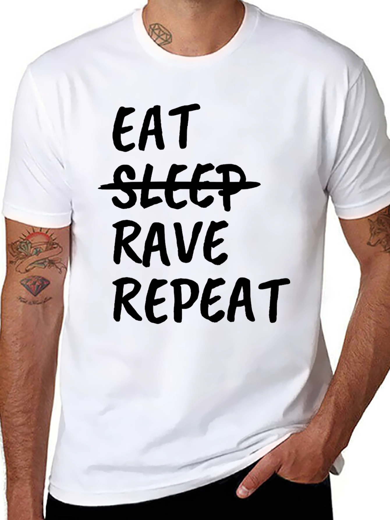Eat Rave Repeat Black Graphic Tee