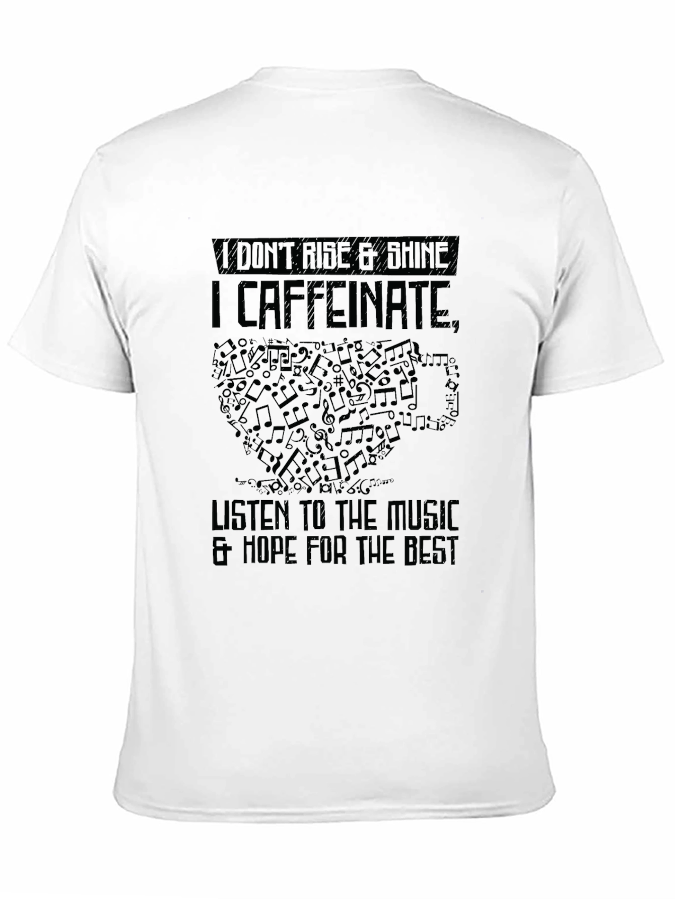 Caffeinate Music Lover Black T-Shirt