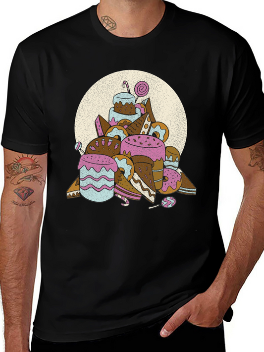 Sweet Treats T-Shirt: Colorful Cake & Candy Design