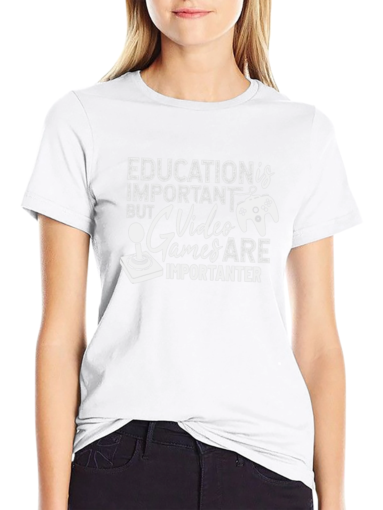 Funny Gamer T-Shirt - Education vs. Video Games
