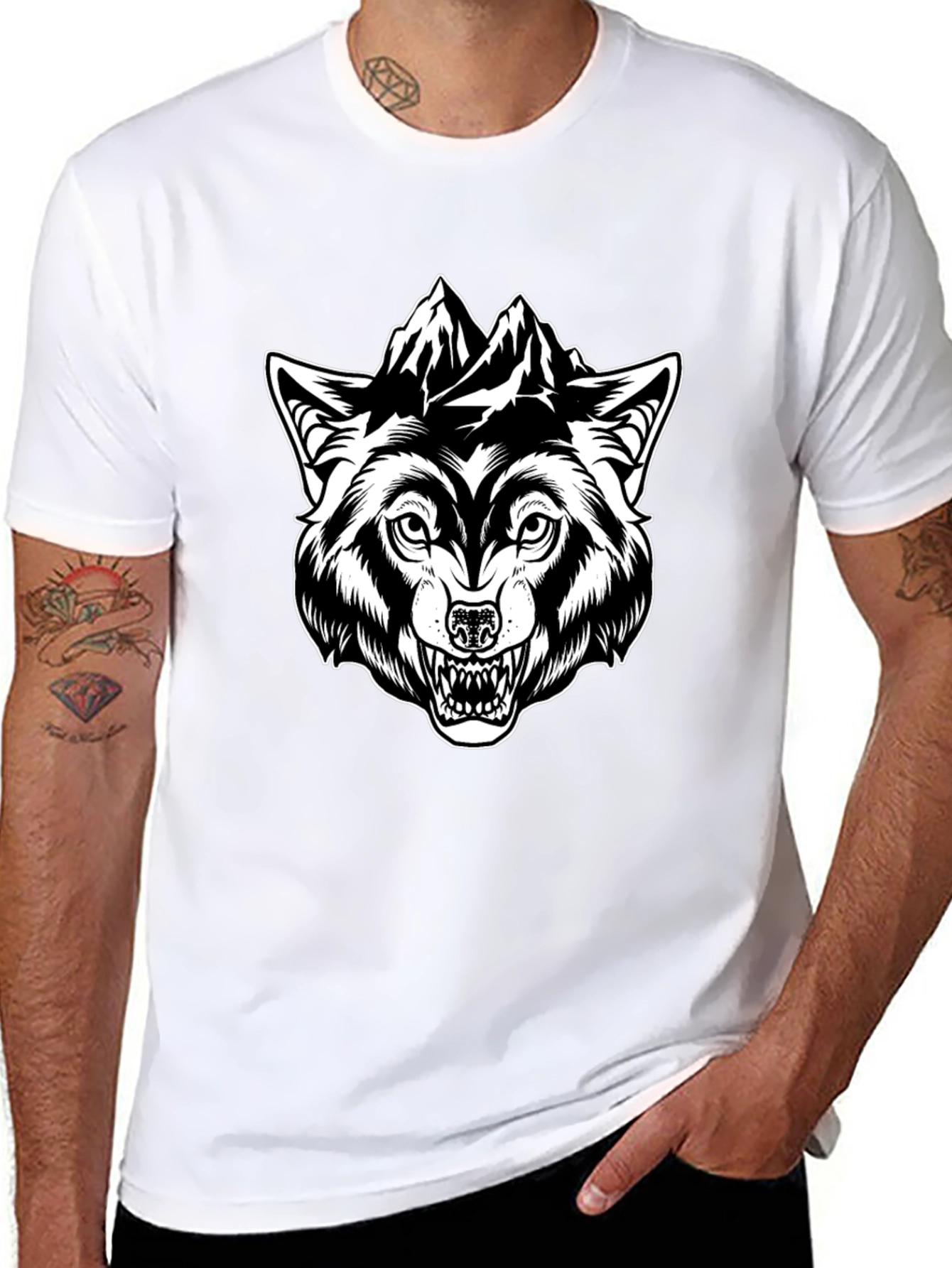 Wolf Mountain Graphic Tee - Black