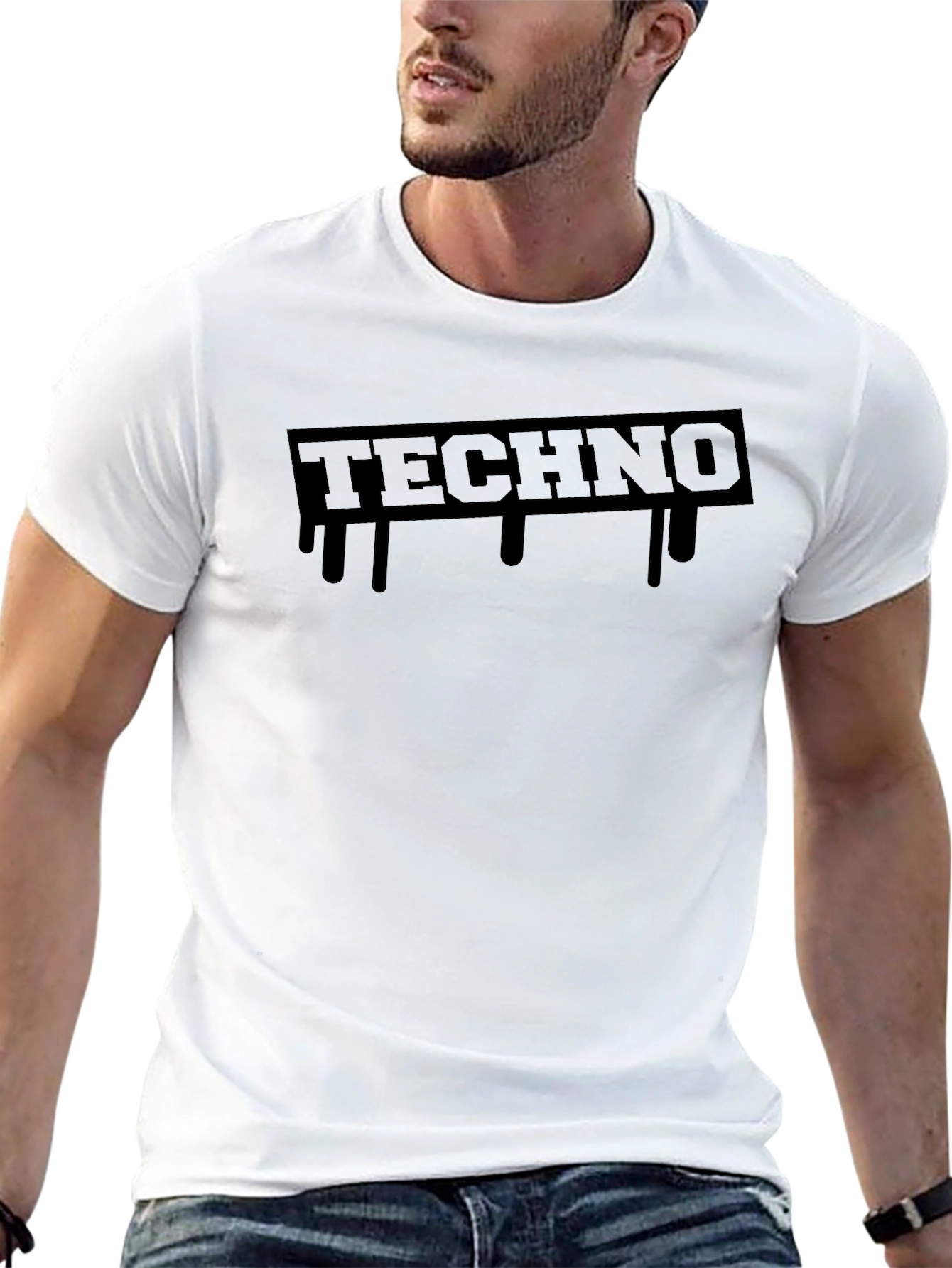 Techno Drip Graphic T-Shirt - Black