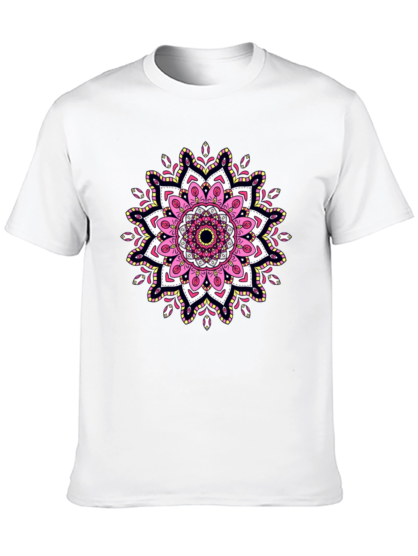 Mandala Print Black T-Shirt