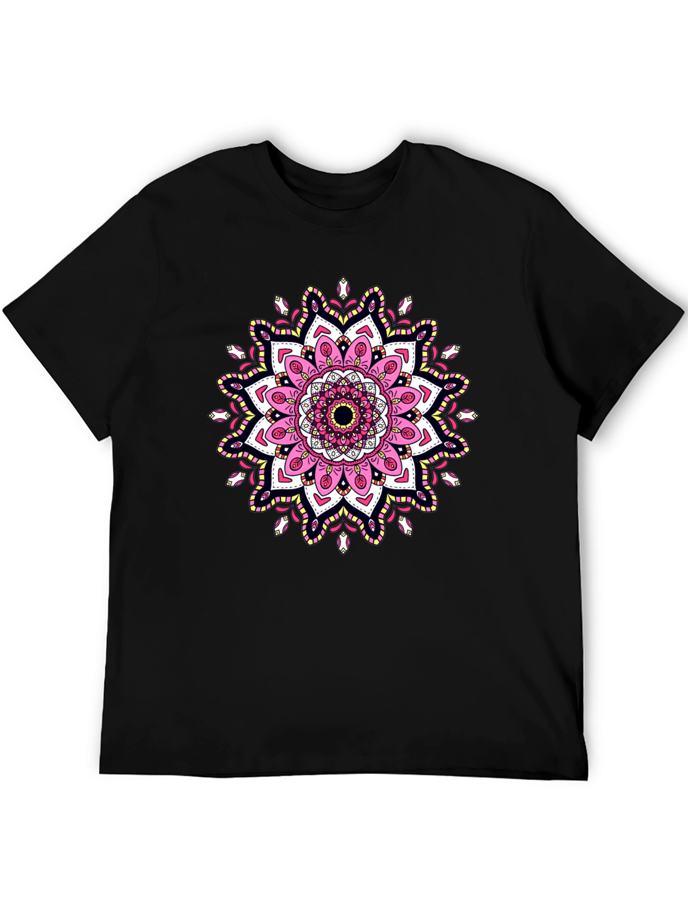 Mandala Print Black T-Shirt