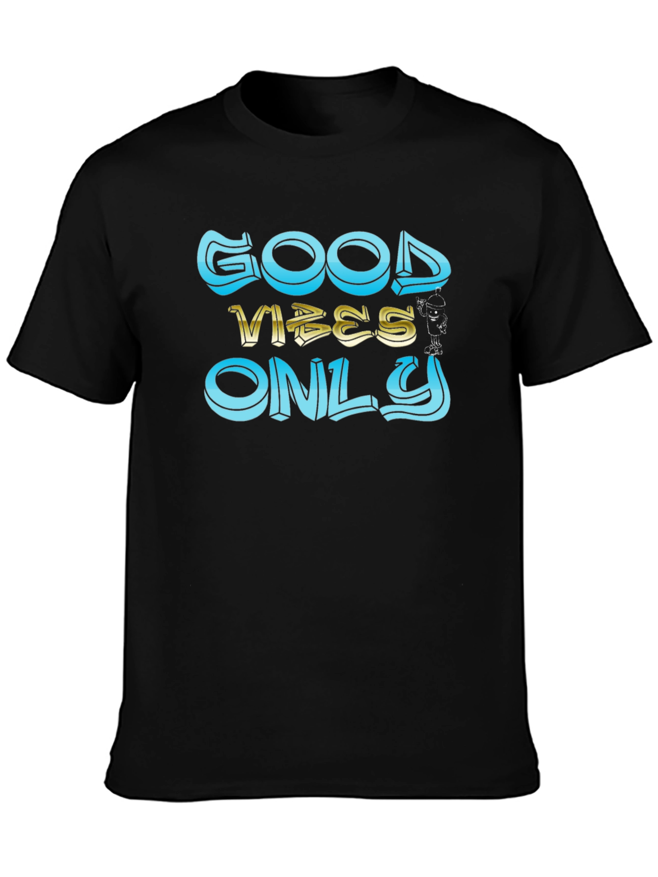 Good Vibes Only Graphic Black T-Shirt
