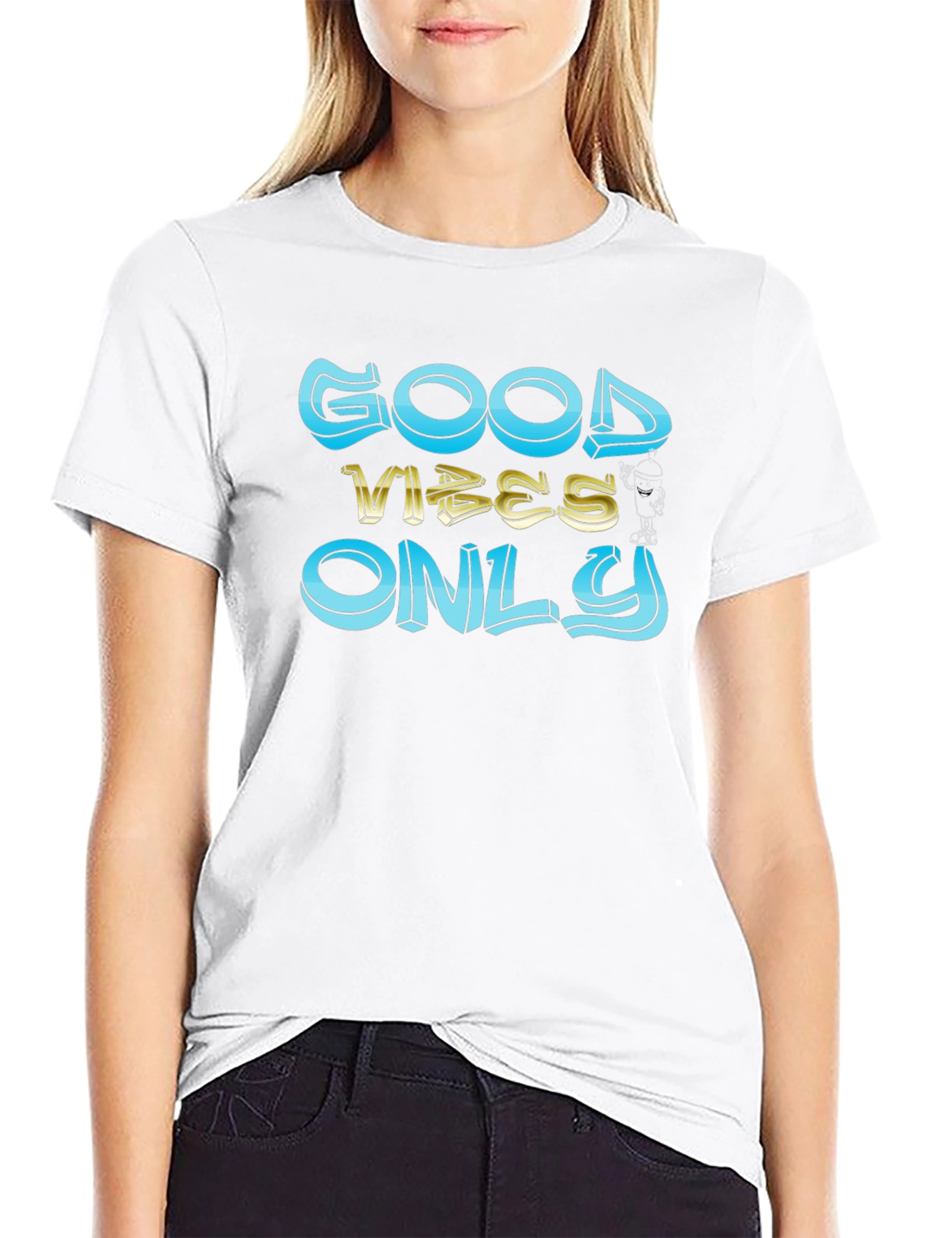 Good Vibes Only Graphic Black T-Shirt